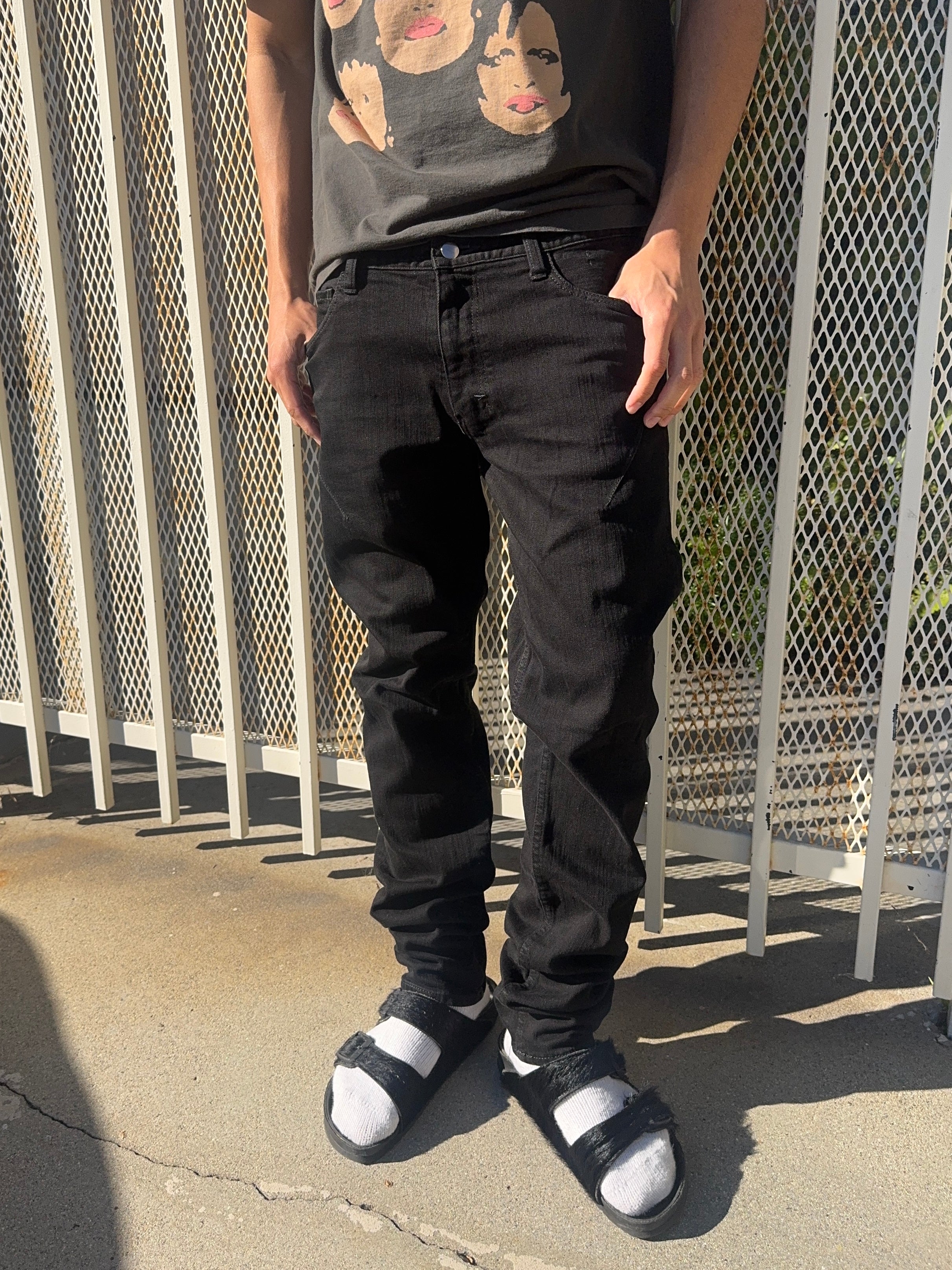 SS08 Number (N)ine “Birds” Black Pain Denim