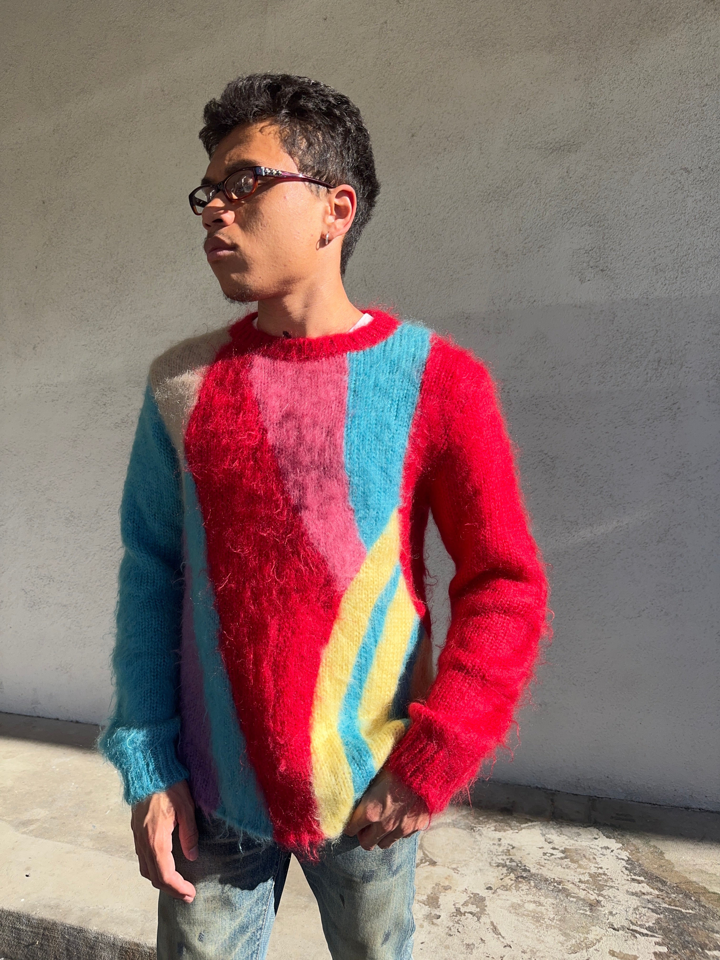 AW02 Undercover “Witch’s Cell Division” Multicolor Mohair Sweater