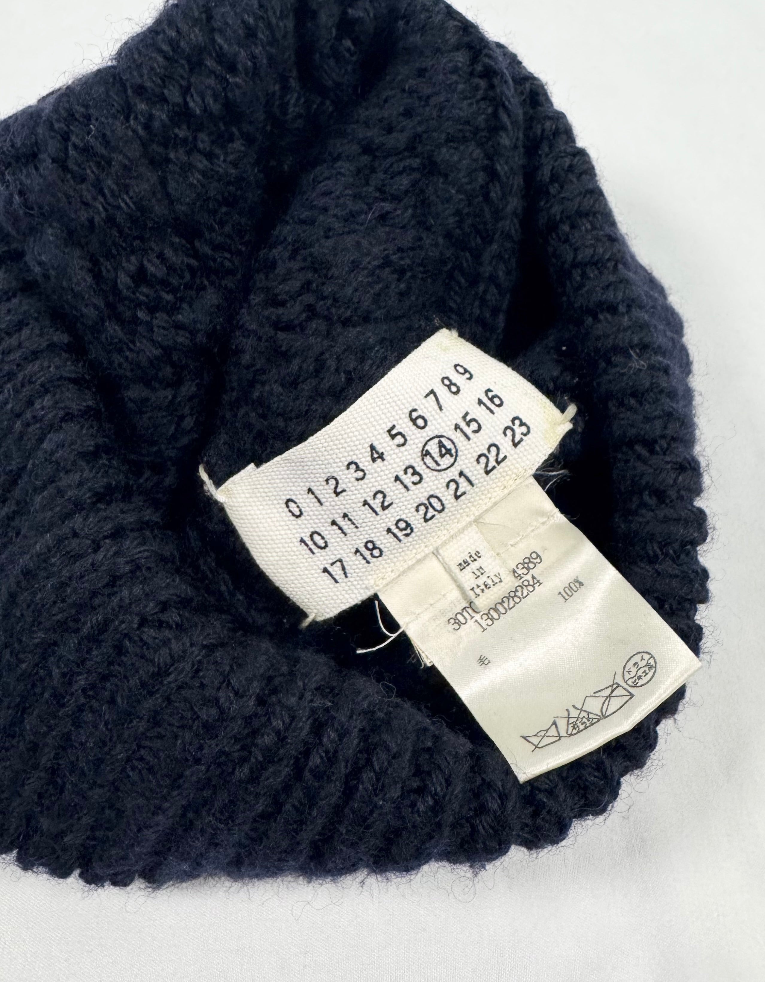 Maison Margiela Navy Cable Wool 4 Stitch Beanie
