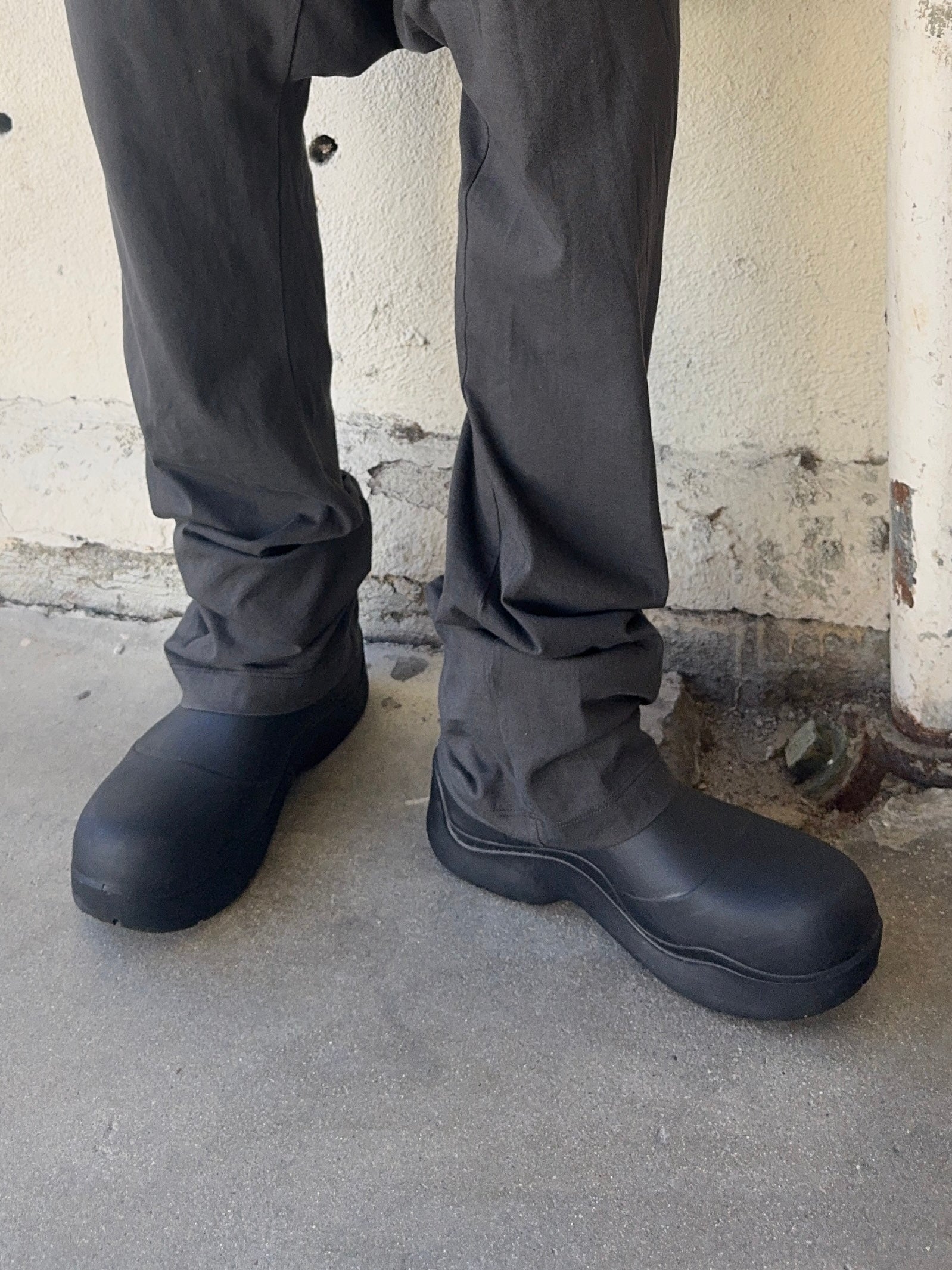 Bottega Veneta Black Rubberized Puddle Boots