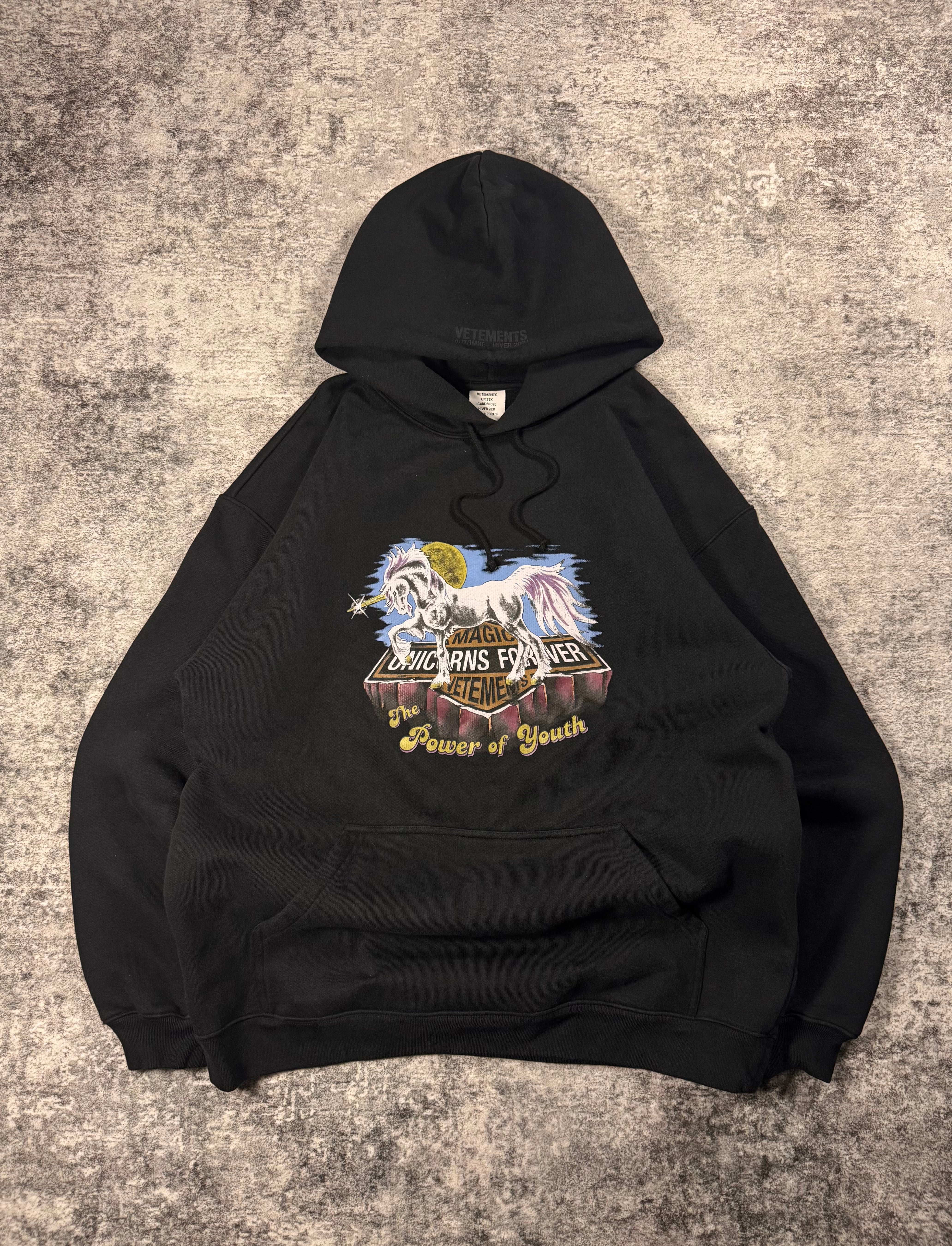 Vetements FW21 ‘The Power Of The Youth’ Unicorn Oversized Hoodie