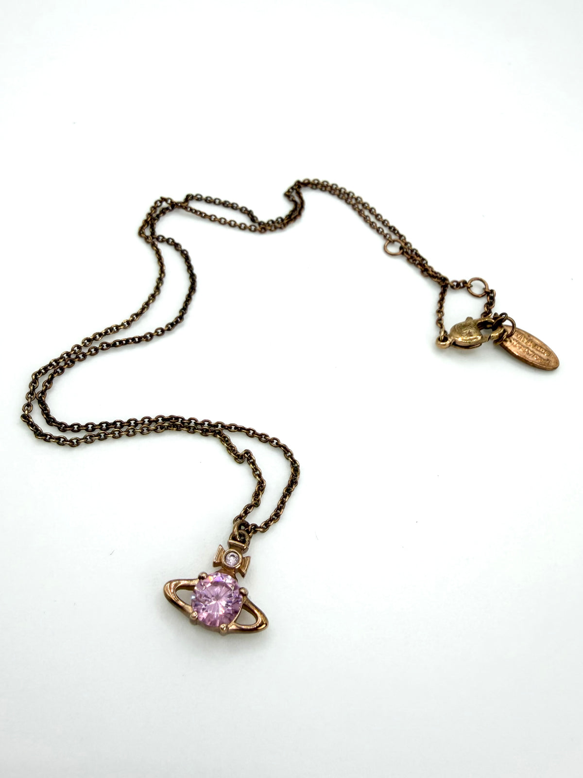 Vivienne Westwood Reina Pink Gold Orb Necklace