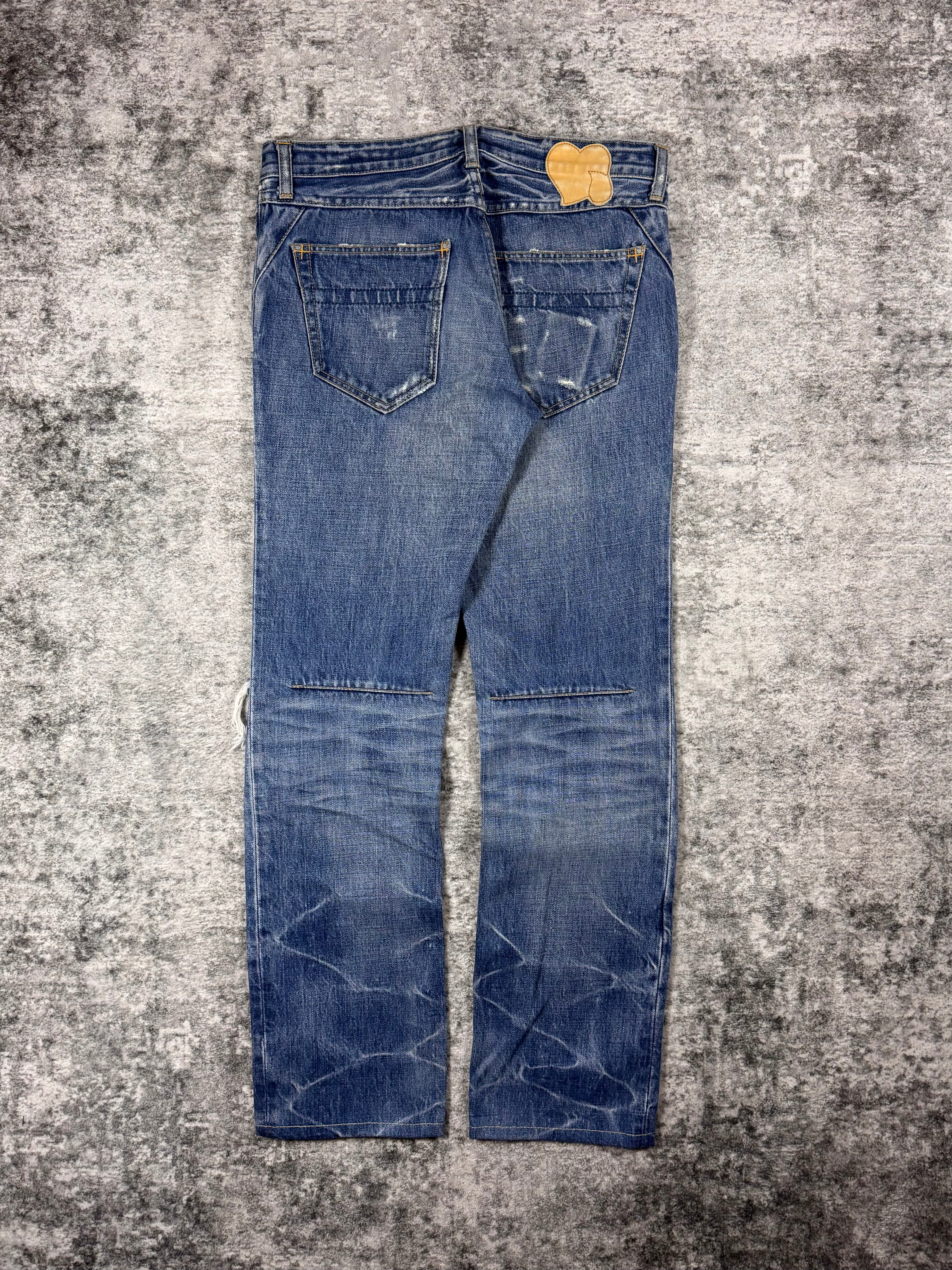 SS07 Number (N)ine “About A Boy” Distress Honeycomb Pain Denim