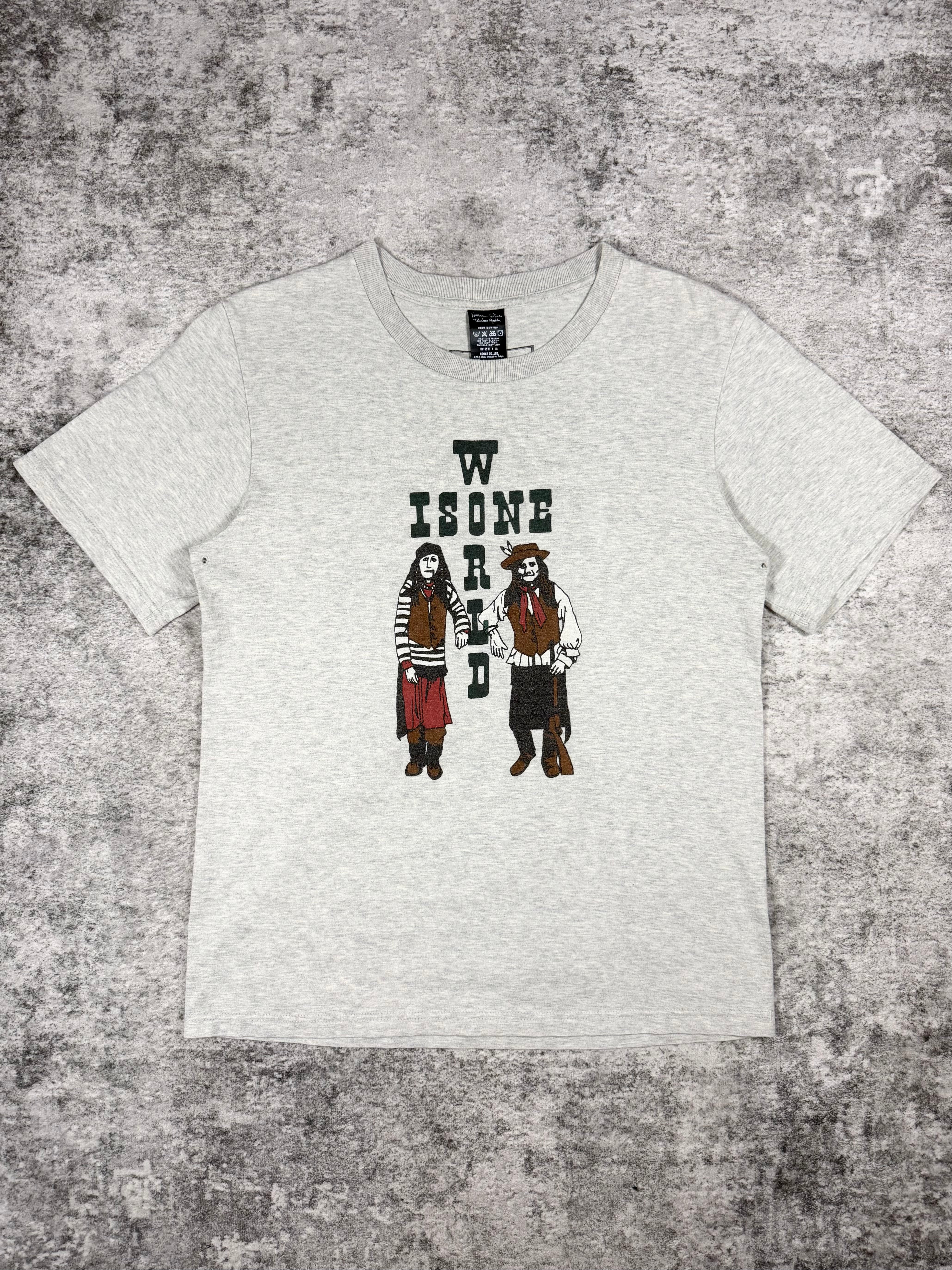 SS08 Number (N)ine ‘World Is One’ Folk Character Graphic T-Shirt