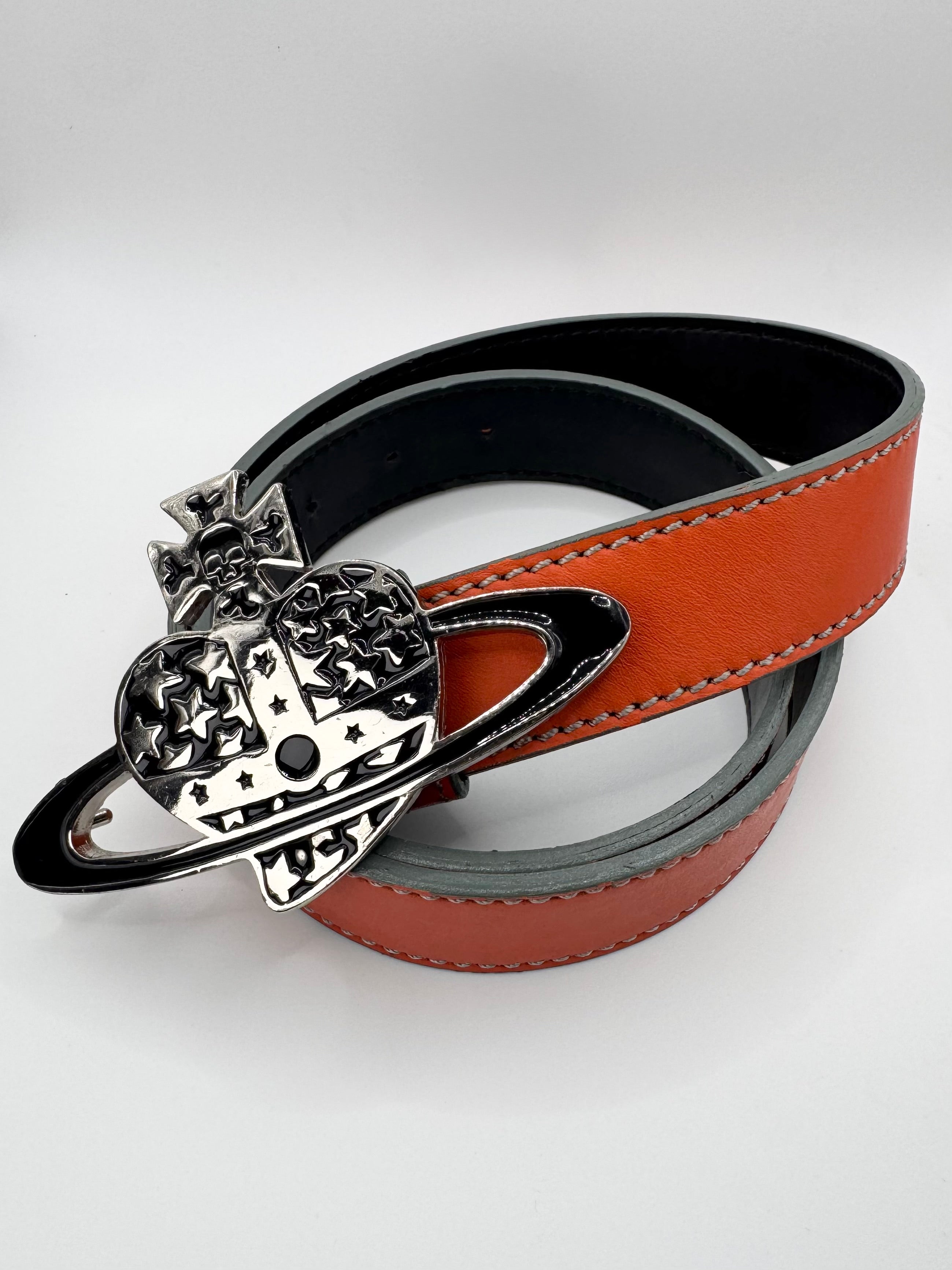 Vivienne Westwood Skull Crown ‘Heart Orb’ Leather Belt