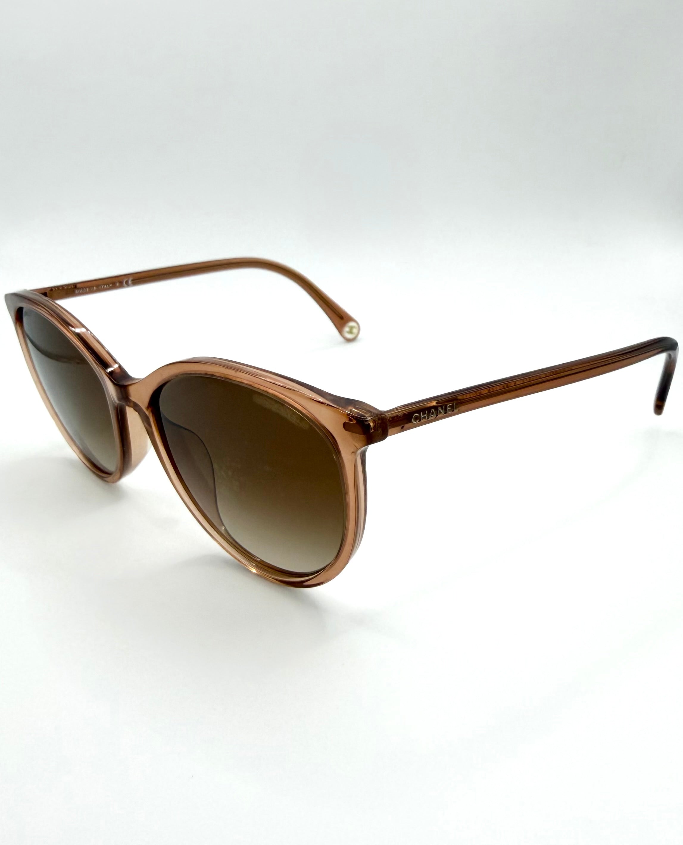 Chanel ‘5448-A’ Brown Acetate Oversized Sunglasses