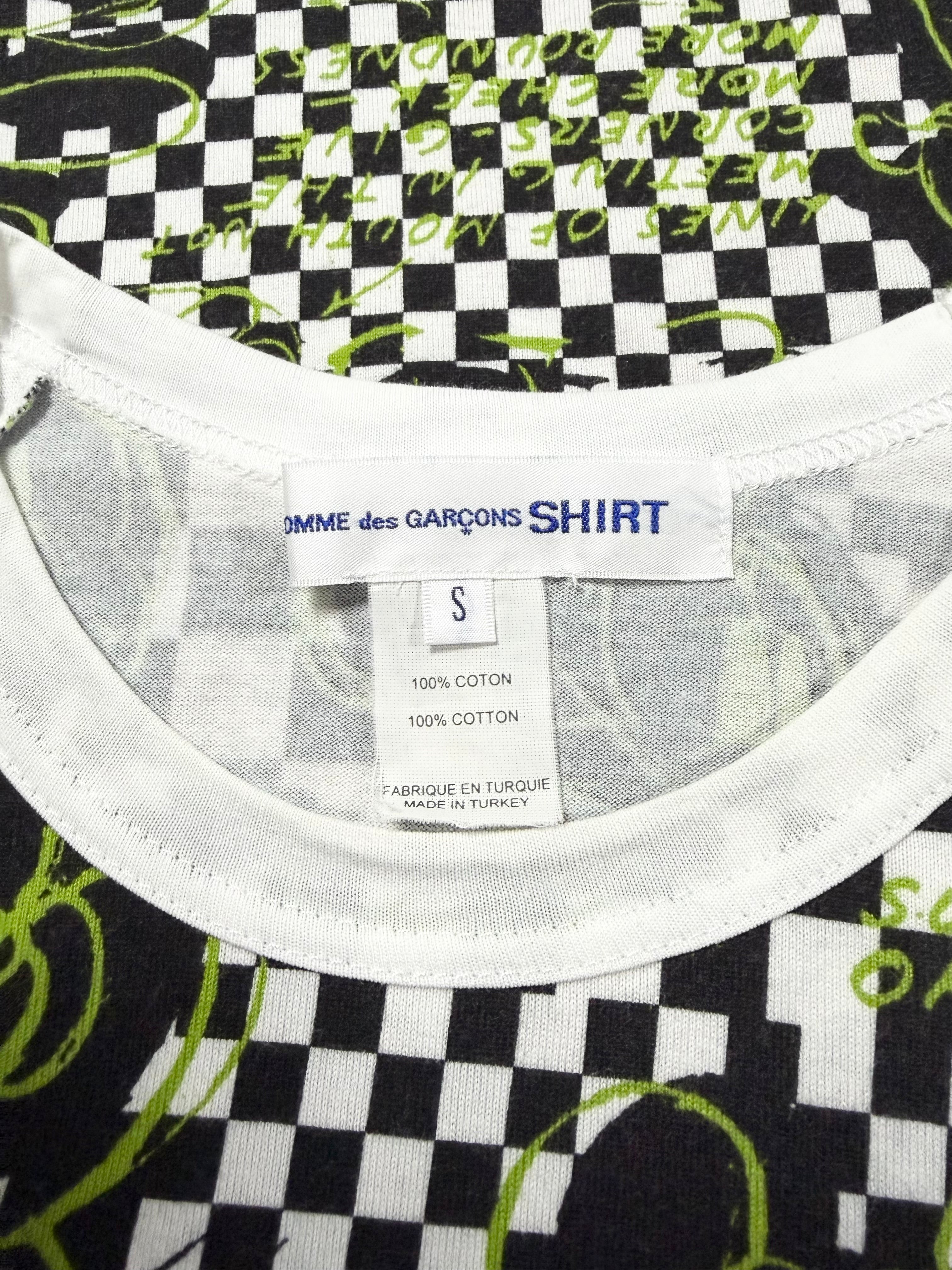 FW13 Comme des Garçons SHIRT x Disney ‘Mickey Artwork’ Checkerboard Baseball Tee