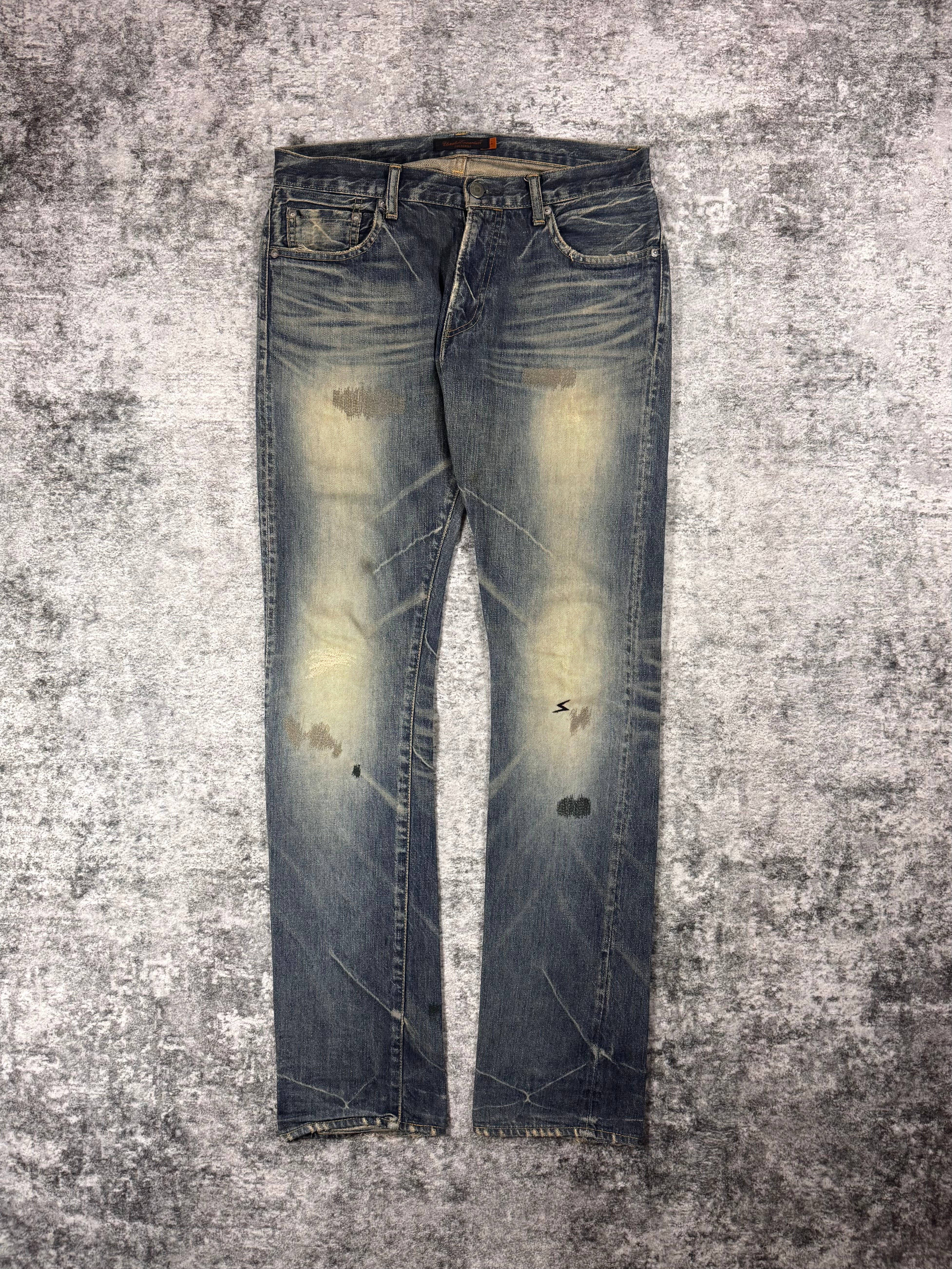 AW07 Undercover “Knit” Apple Fang Embroidery Denim