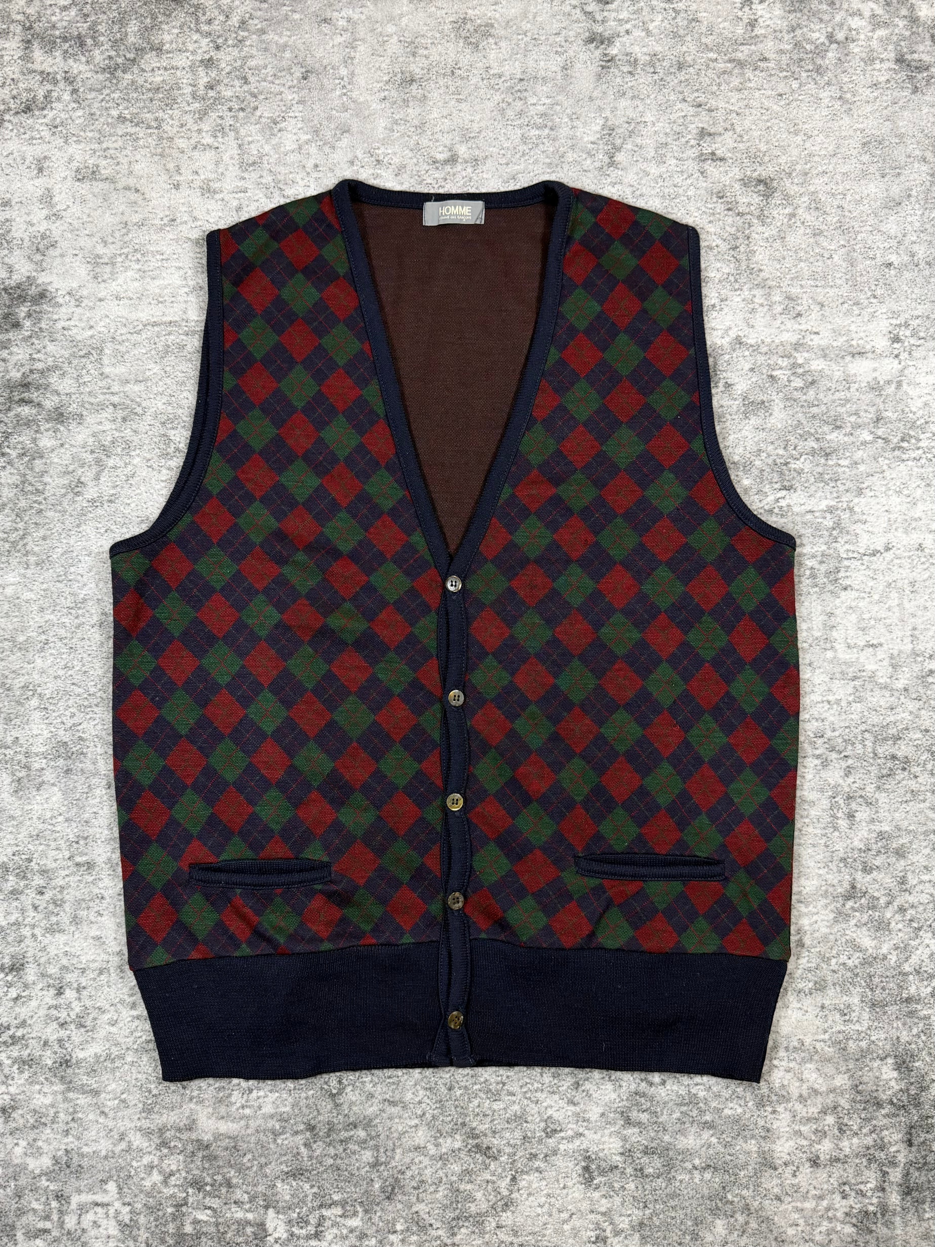 1990s Comme des Garçons Homme ‘Tartan Check’ Knit Vest
