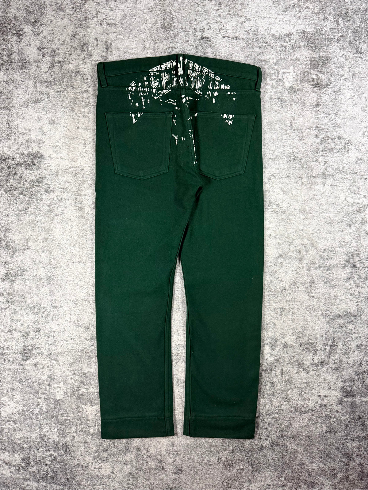 AW02 Junya Watanabe MAN x Levi’s ‘Greenwich Pigs’ Distressed Green Wool Trousers