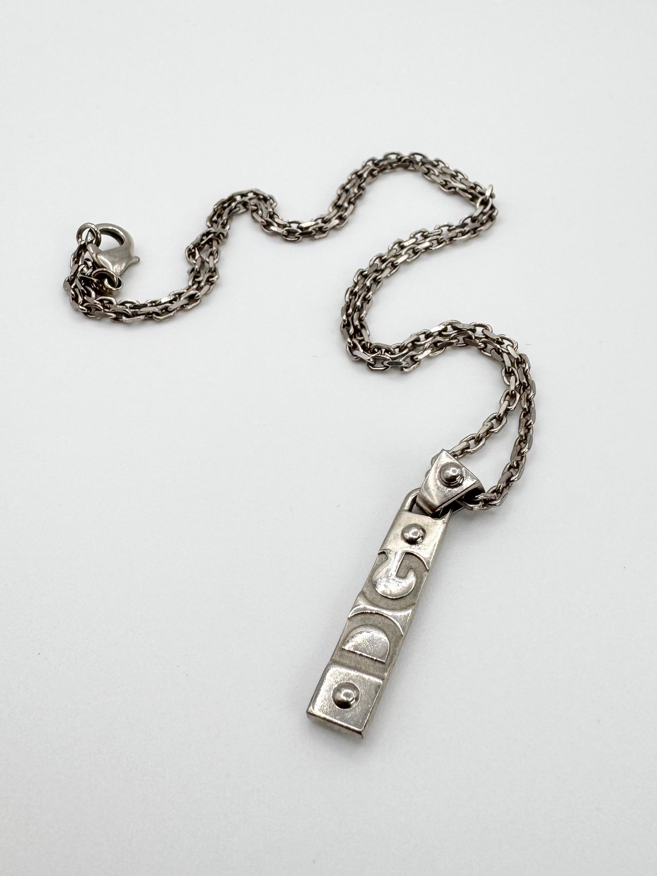 2000s Dolce & Gabbana ‘DG’ Plated Logo Silver Necklace