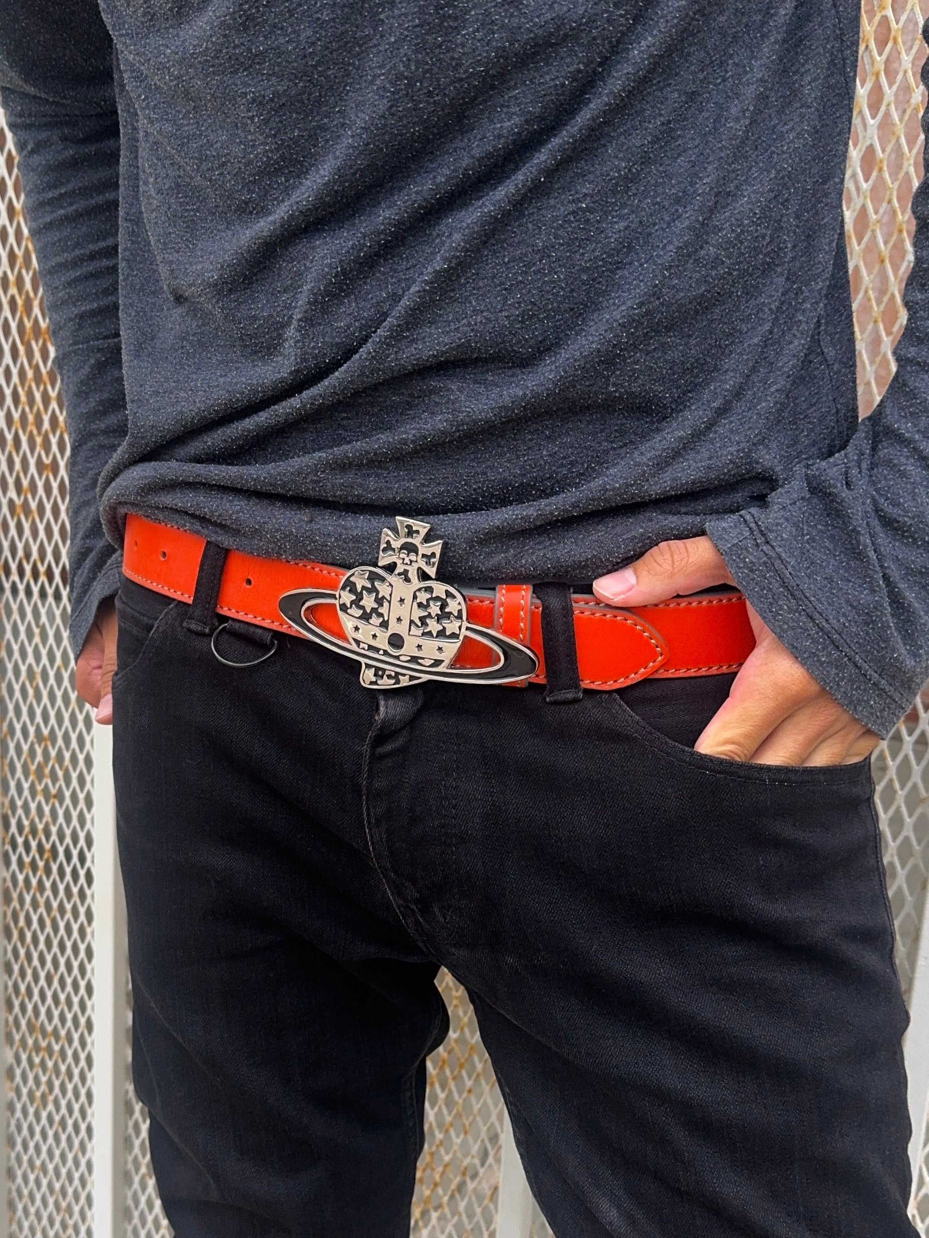 Vivienne Westwood Skull Crown ‘Heart Orb’ Leather Belt