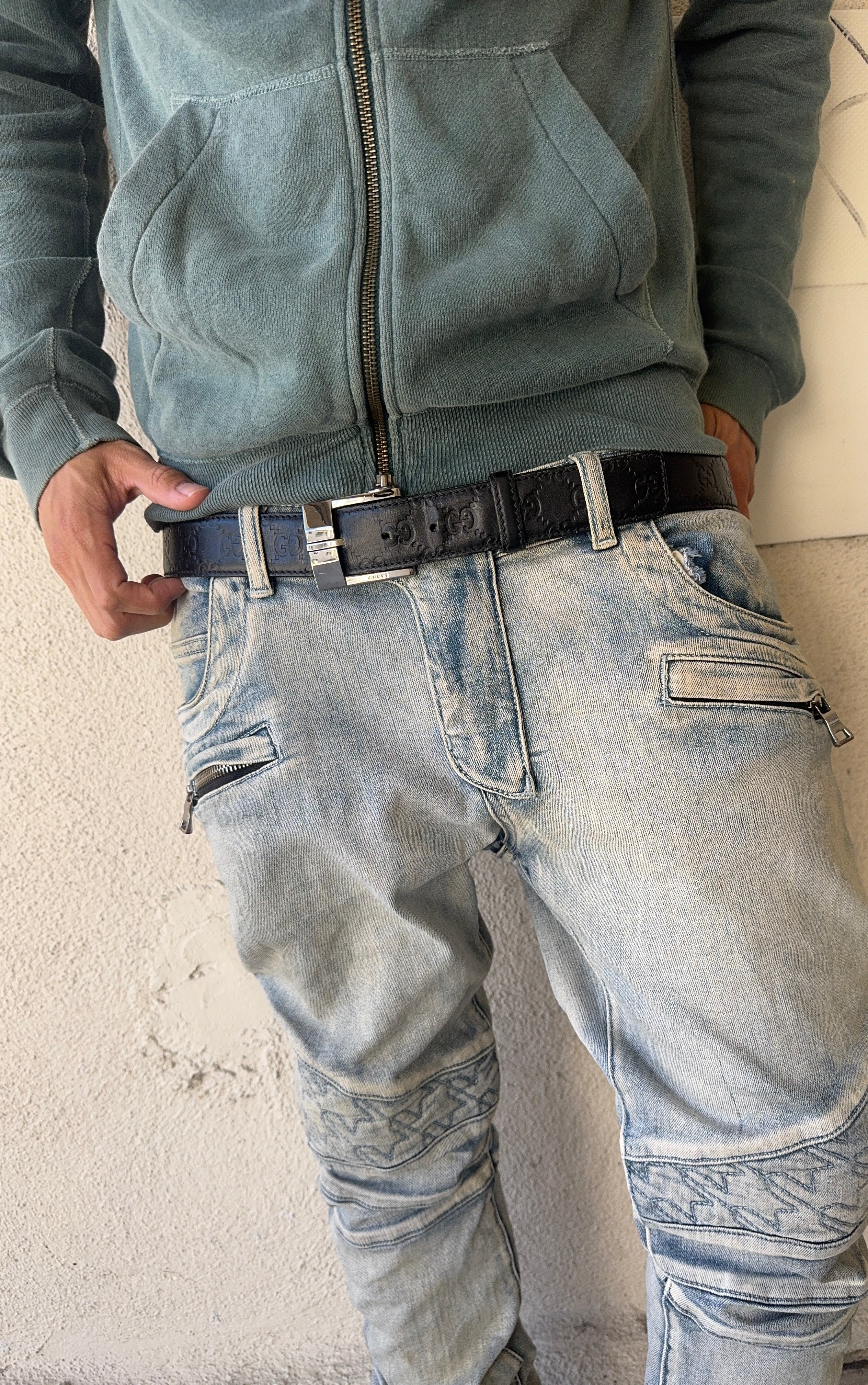 2000s Gucci Frida Giannini ‘Guccisima’ Black Leather Belt