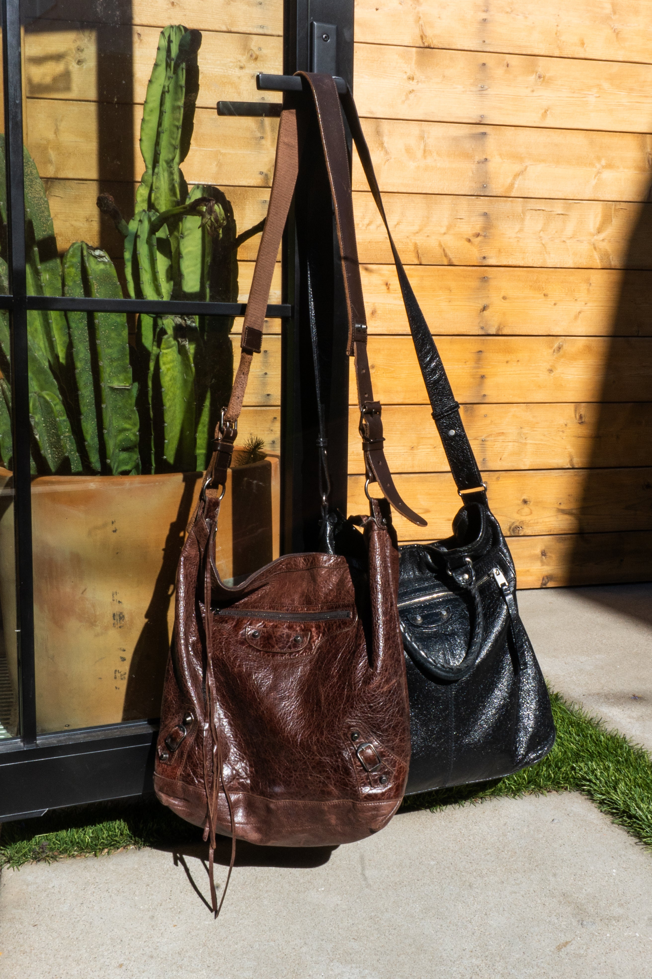2000s Balenciaga ‘The Day’ Brown Leather Hobo Shoulder Bag