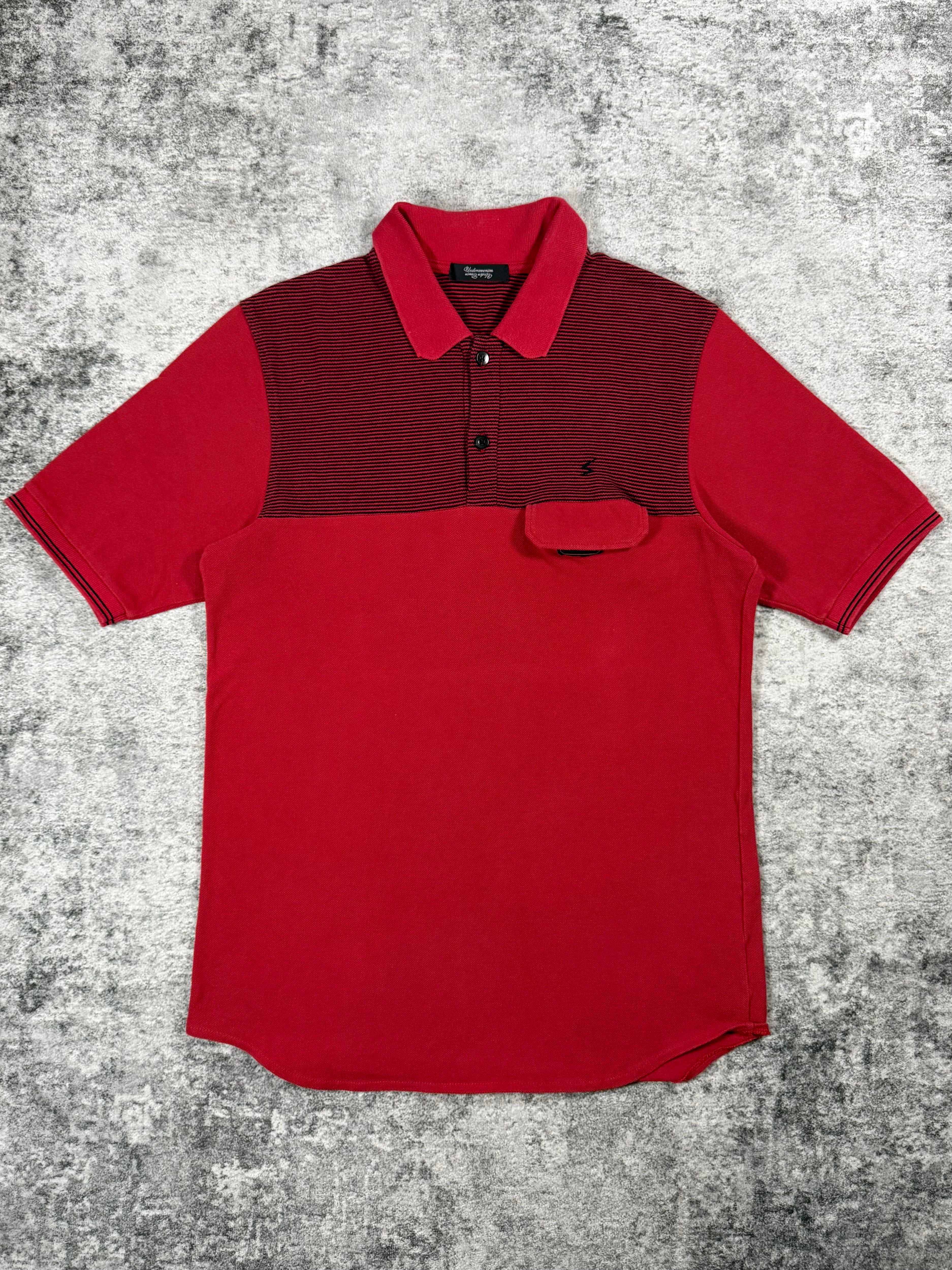 SS09 Undercover “Neoboy” Bolt Embroidery Striped Polo Shirt