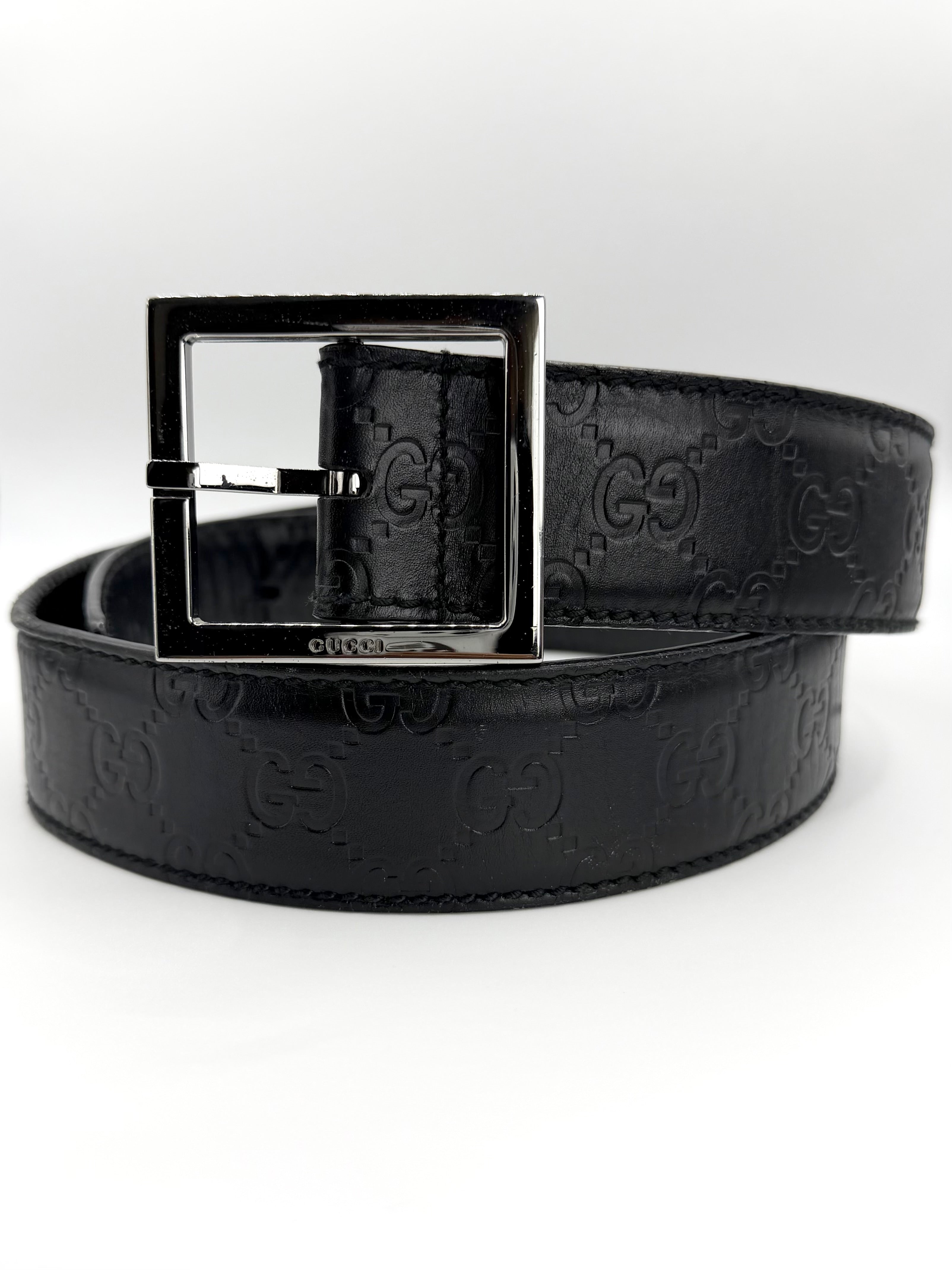 2010s Gucci Frida Giannini ‘Guccisma’ Square Buckle Leather Belt