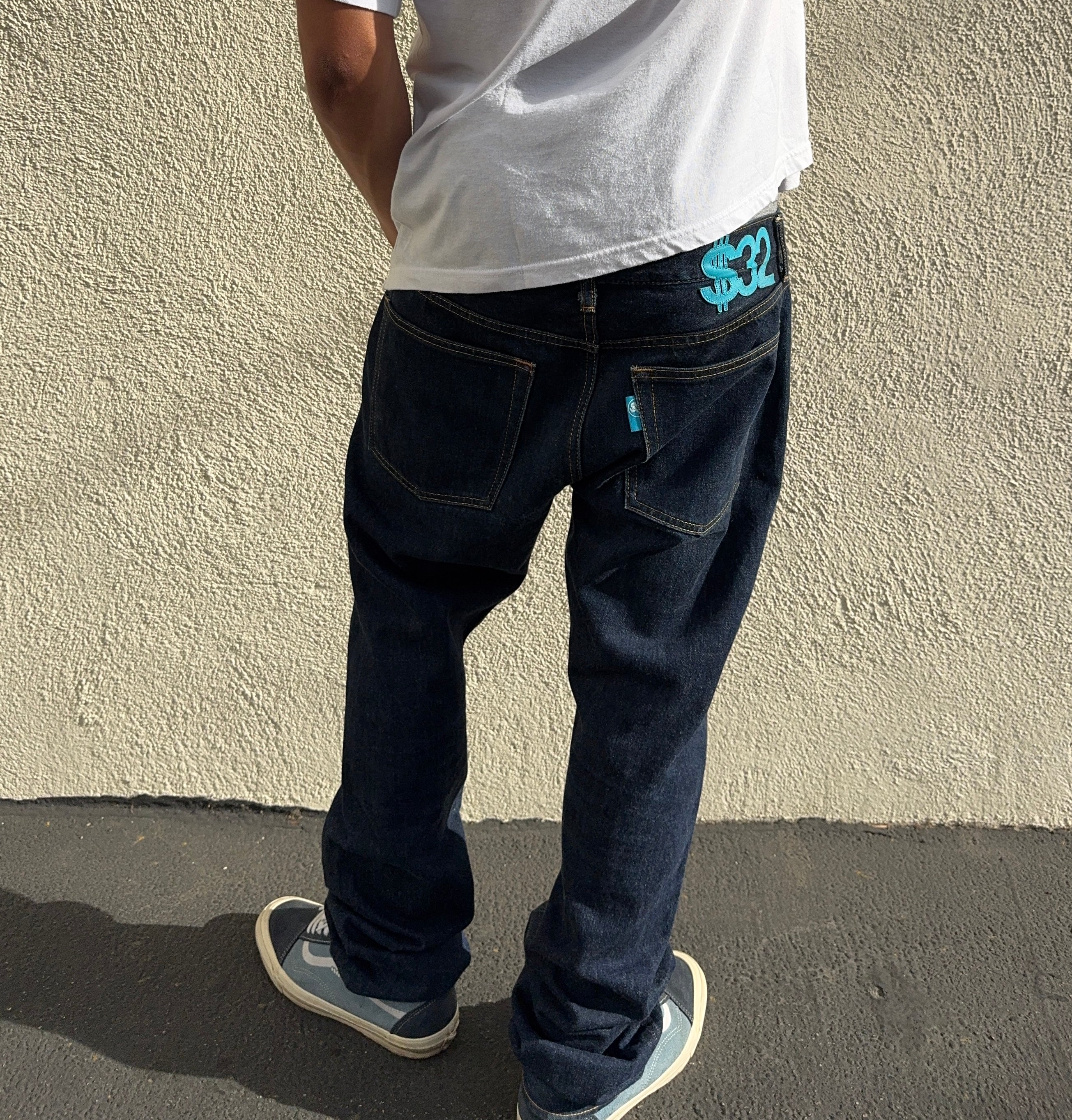 2000s Swagger Light Blue ‘$’ Deep Navy Denim