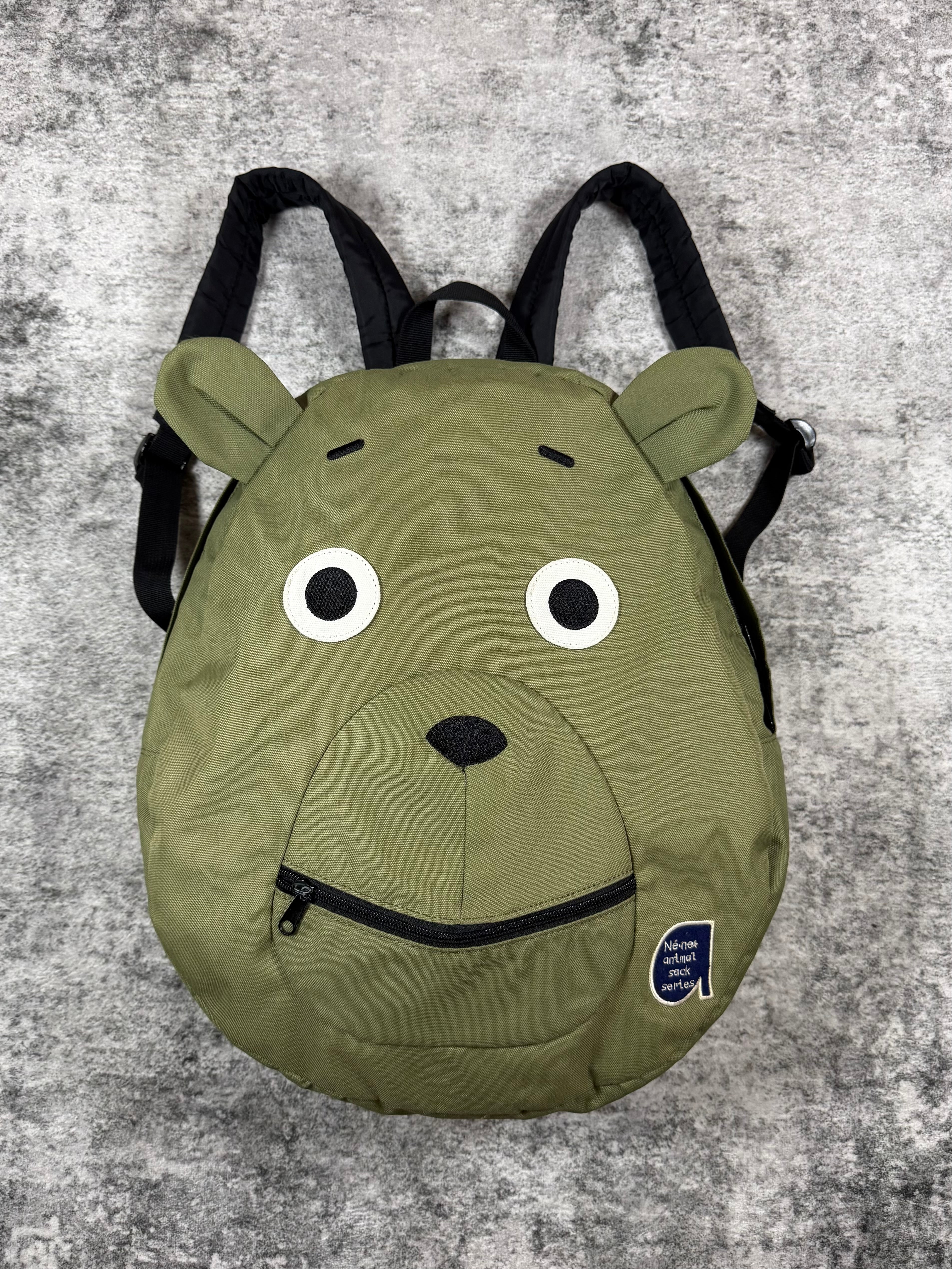 FW14 Ne-Net ‘Animal Sack Series’ Khaki Green Bear Backpack