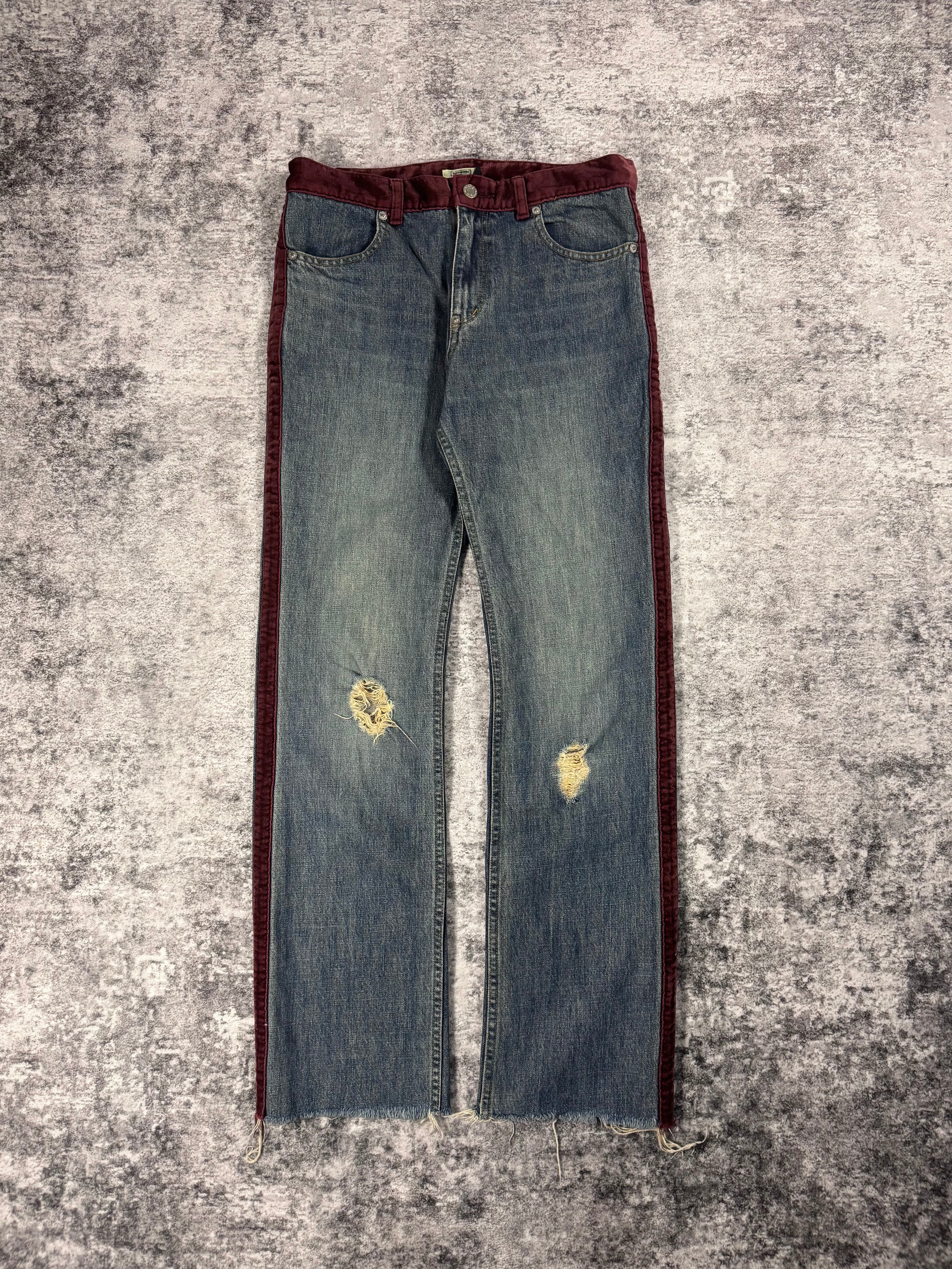 AW02 Undercover “Witch’s Cell Division” Velour Stripe Denim