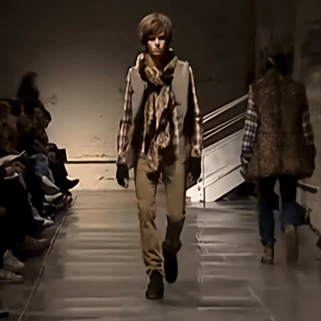 AW05 Number (N)ine “The High Streets” Runway Tan Pain Denim