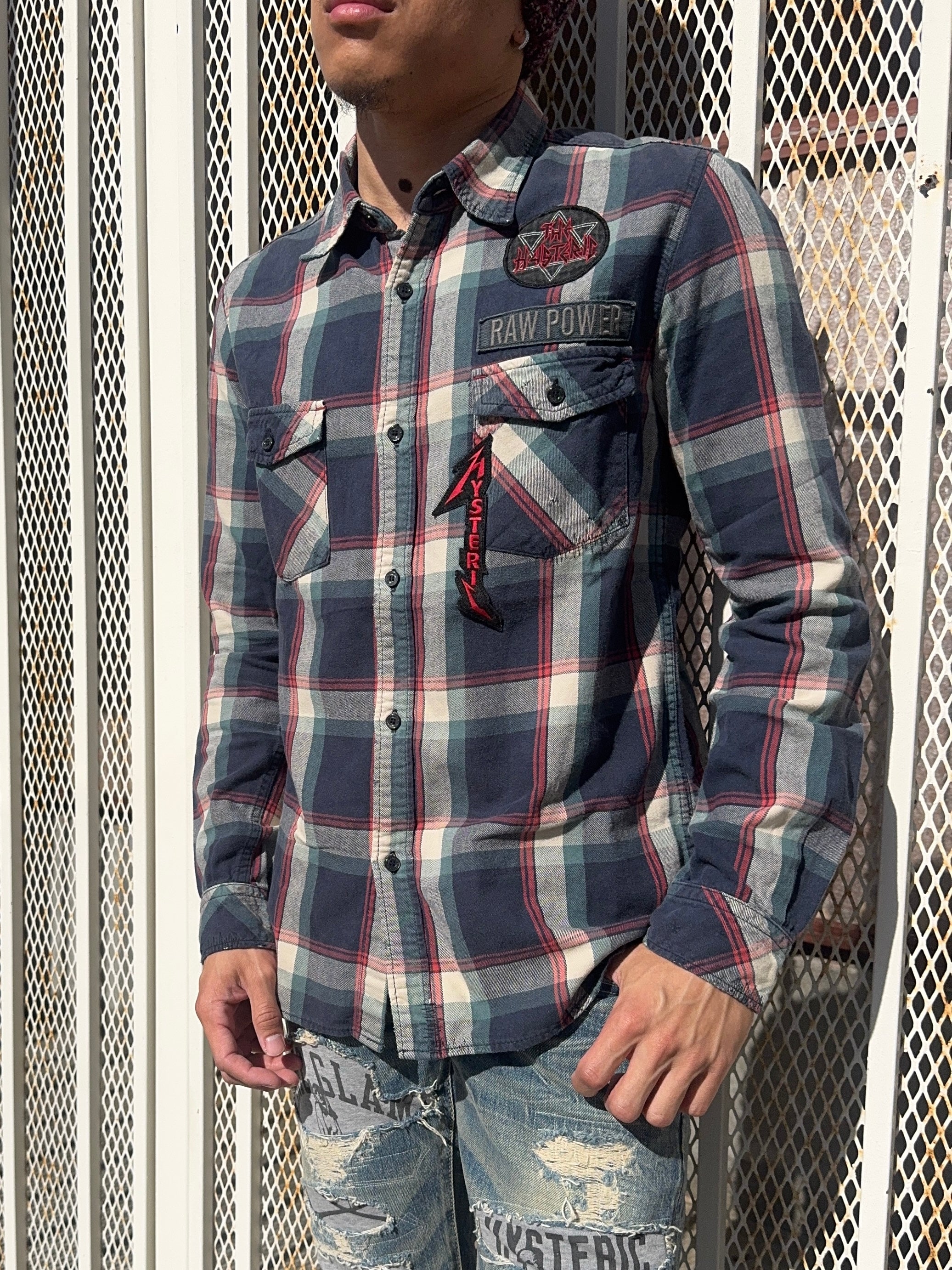 2000s Hysteric Glamour ‘Metallic’ Patchwork Flannel