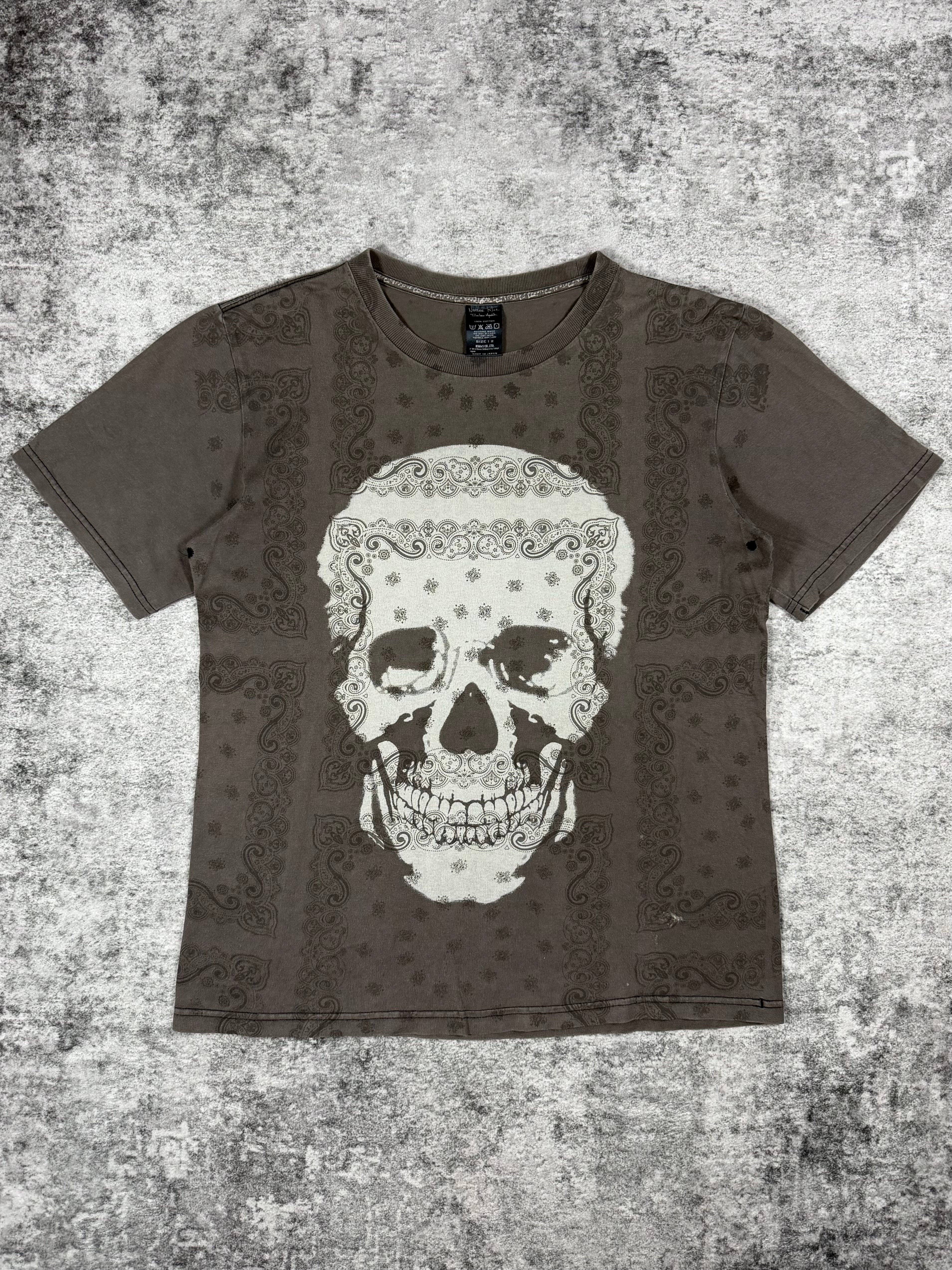 FW07 Number (N)ine “Love God Murder” Paisley Skull T shirt