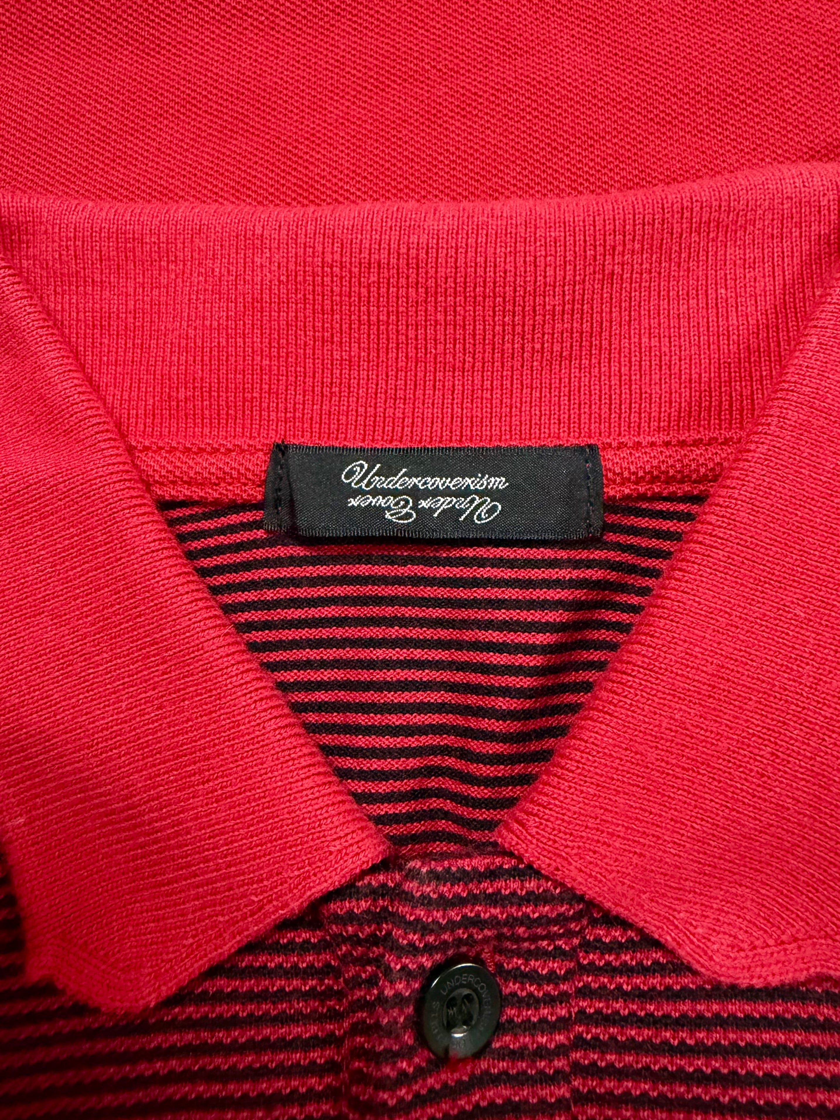 SS09 Undercover “Neoboy” Bolt Embroidery Striped Polo Shirt