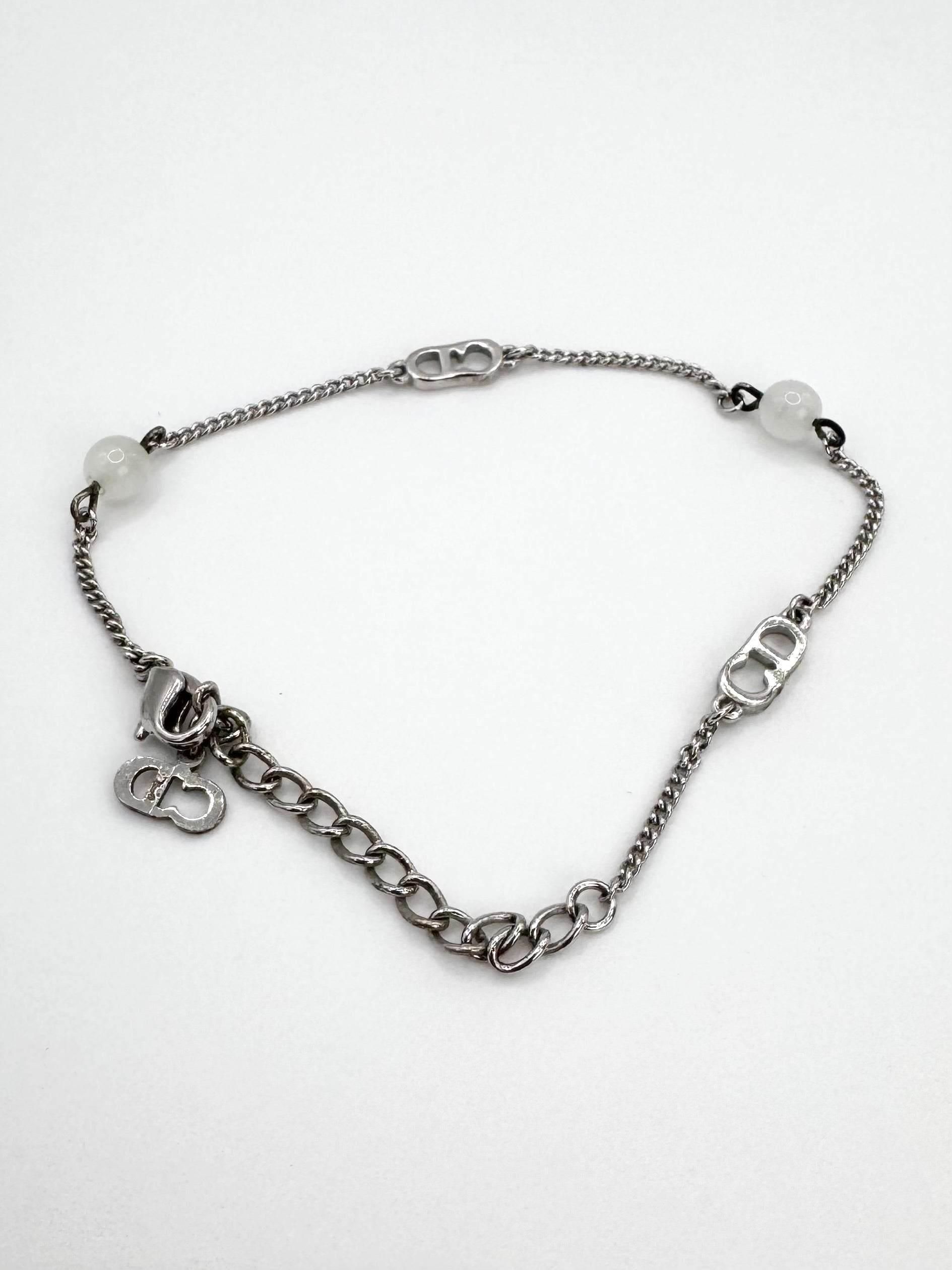 2000s Christian Dior ‘CD’ Logo Link Bead Chain Bracelet