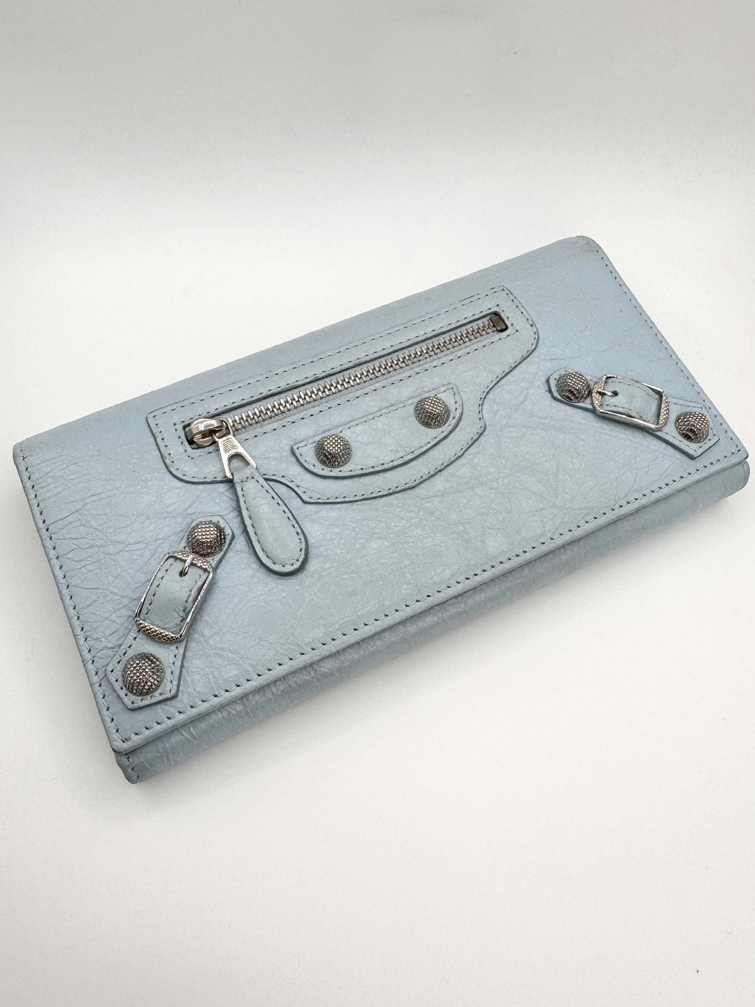 2000s Balenciaga ‘Bleu Ciel’ City Leather Wallet
