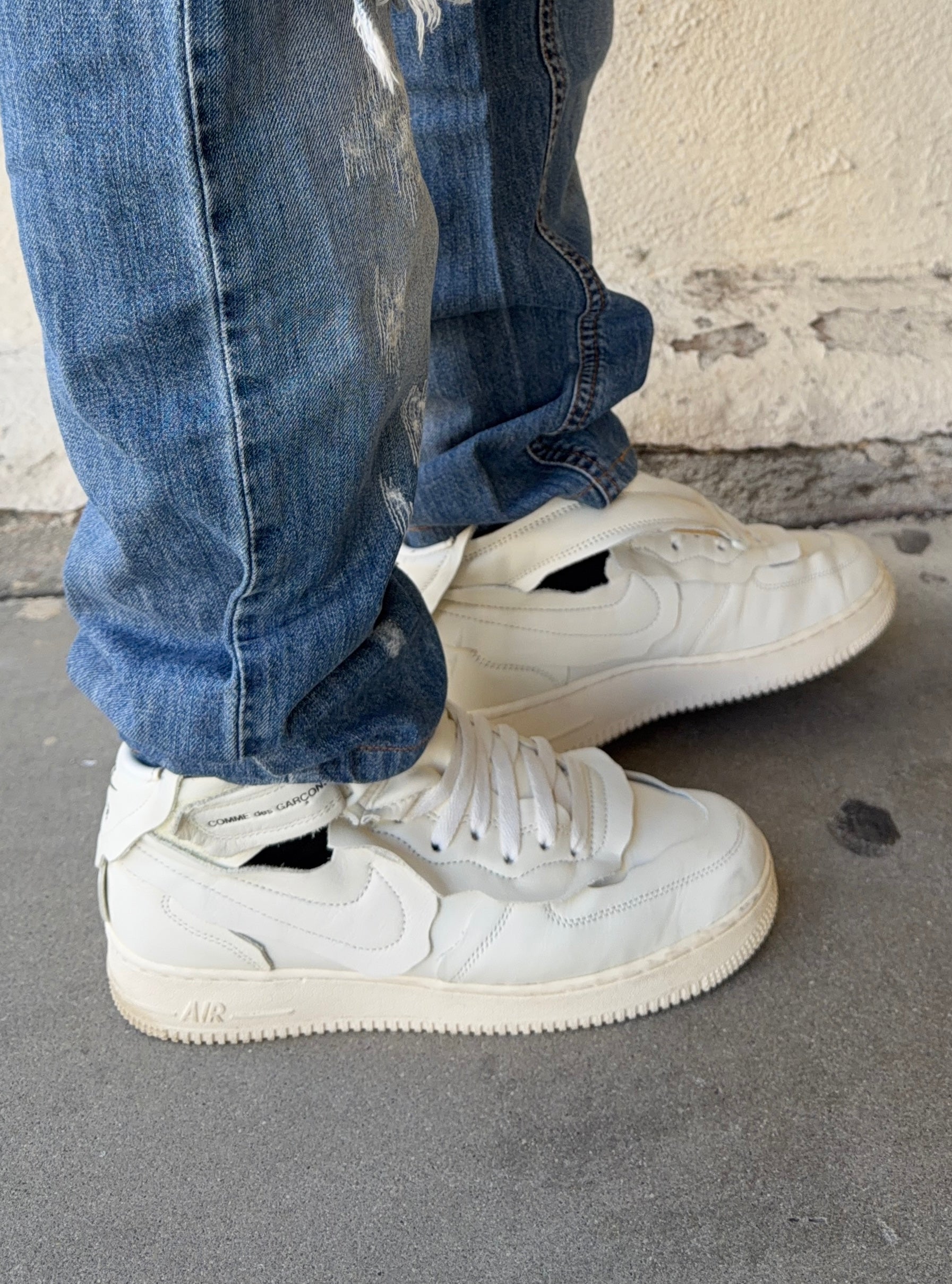 FW20 Comme des Garçons x Nike ‘Cut Out’ White Air Force 1 Mid