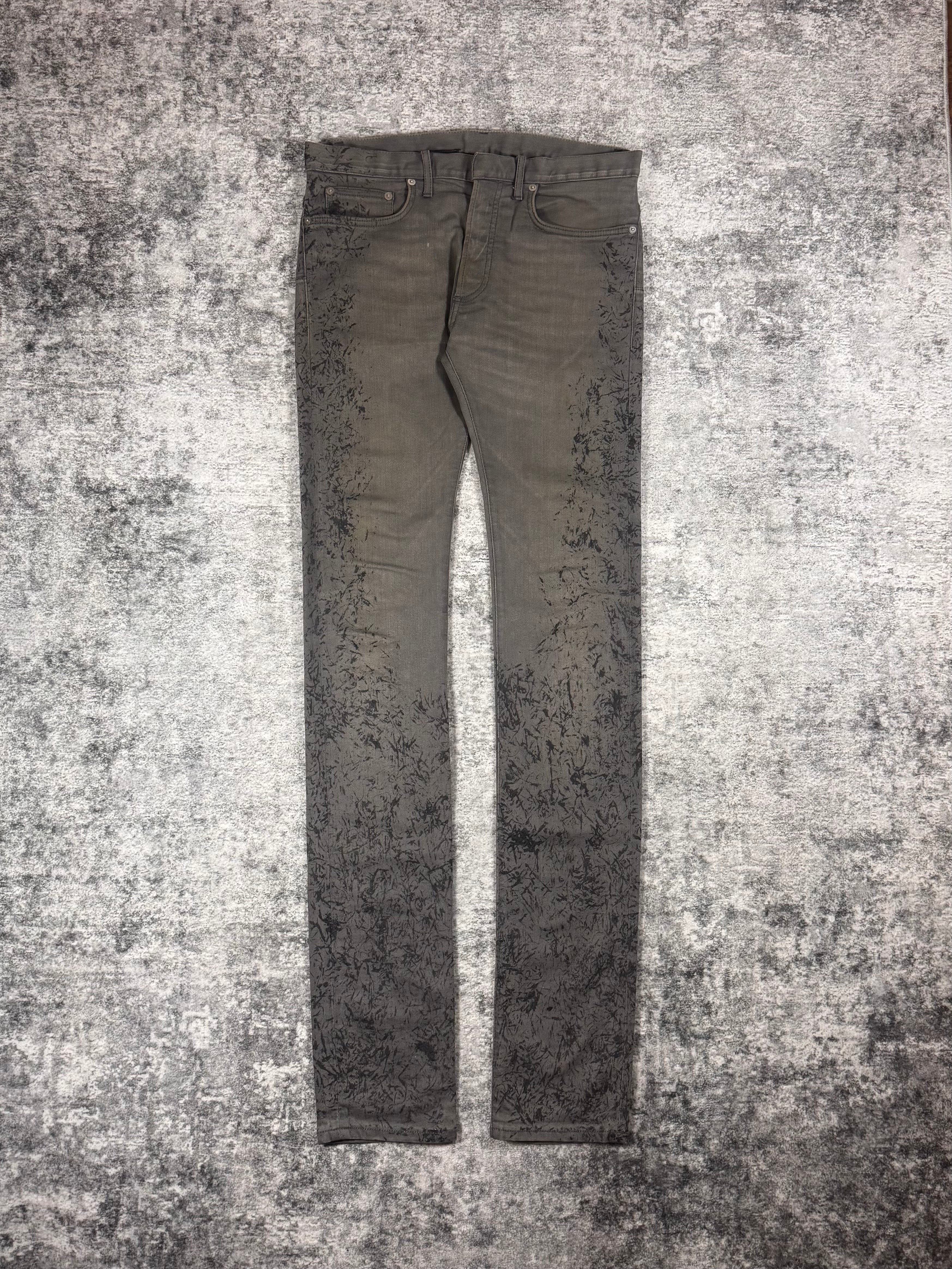 FW10 Dior Homme ‘Pendelum’ KVA Black Paint Splatter Denim