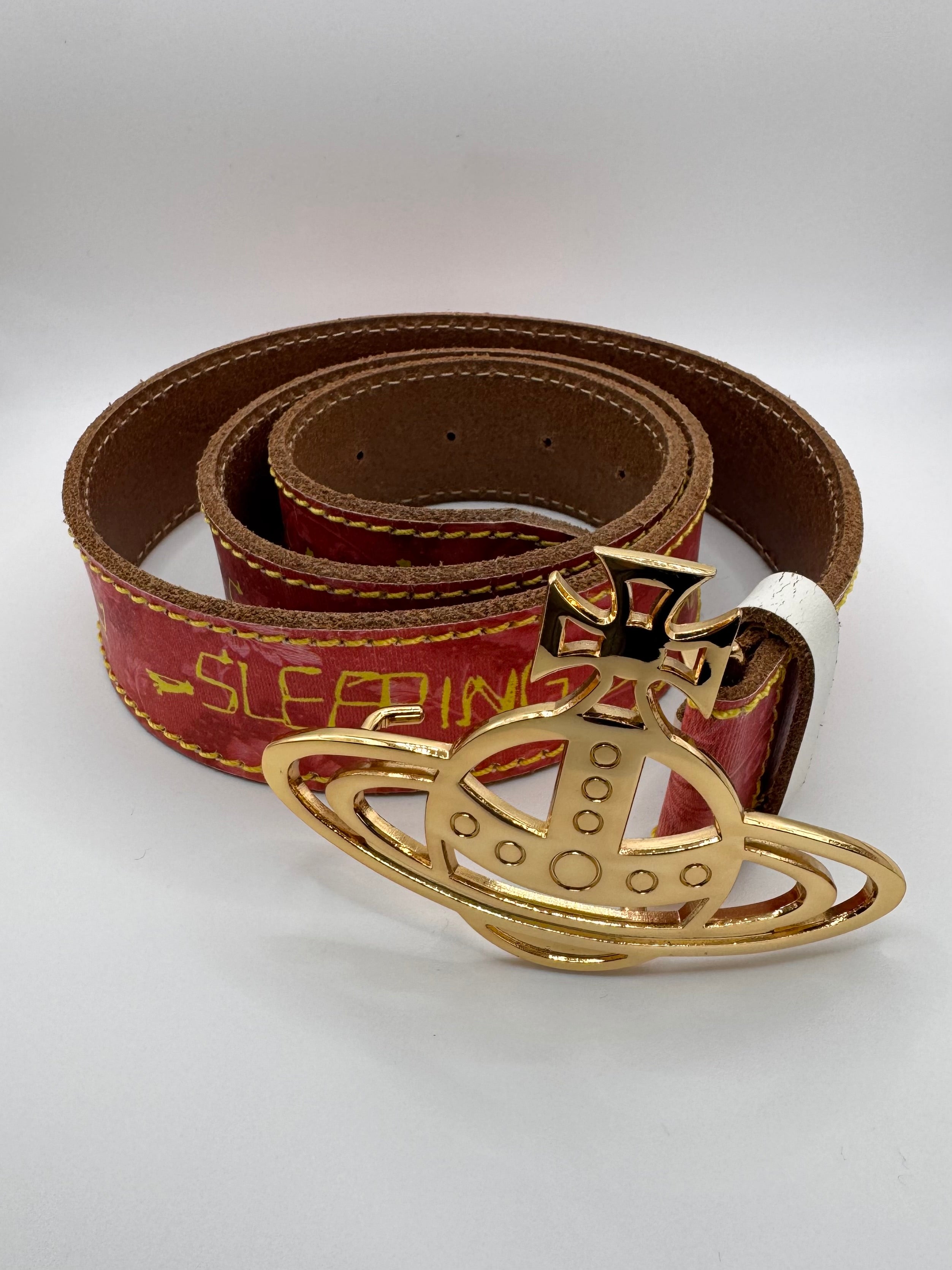 Vivienne Westwood ‘Sleeping Beauty’ Floral Orb Leather Belt