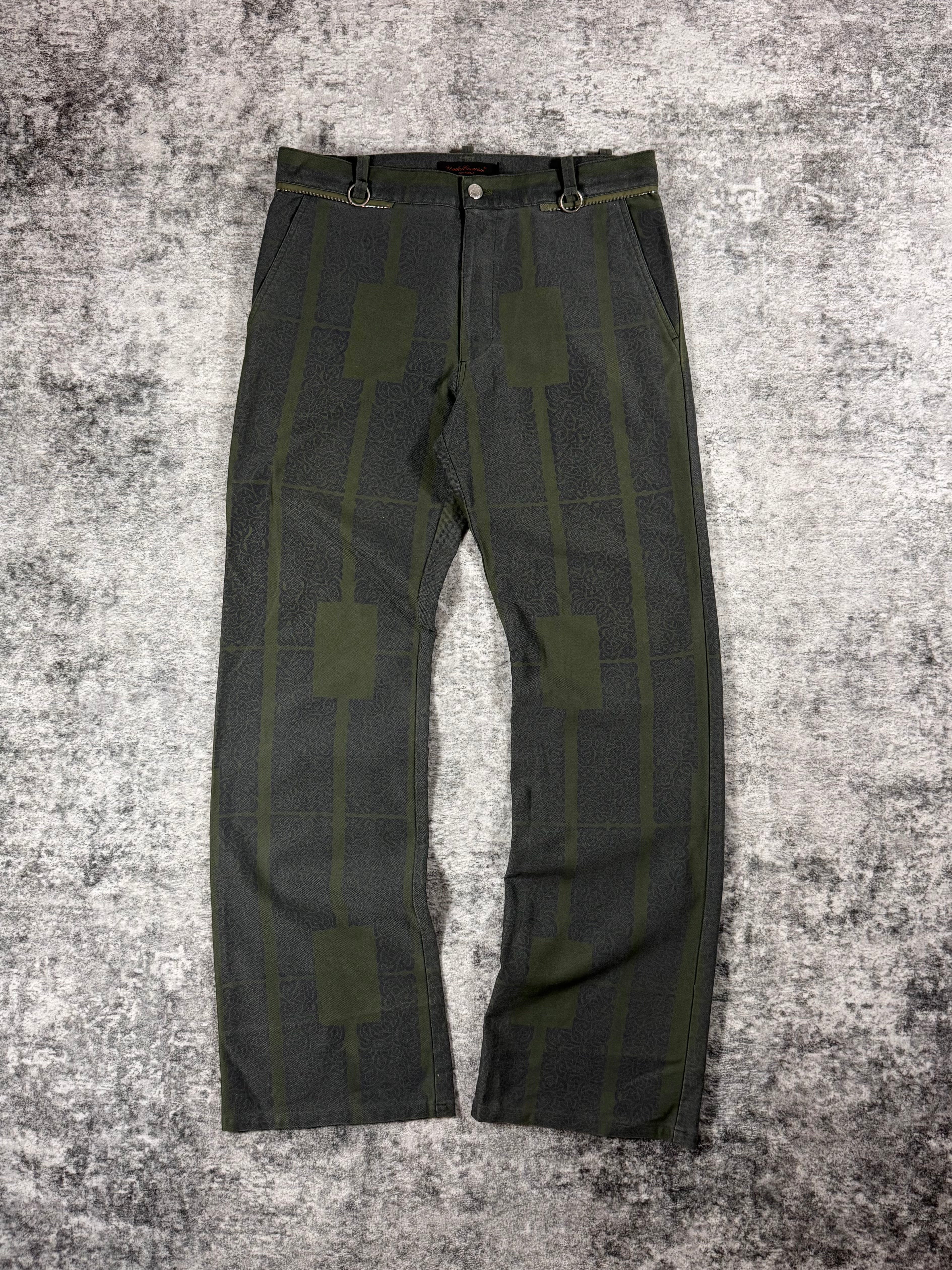 SS03 Undercover “Scab” Ethnic Jacquard D-Ring Zipper Pants