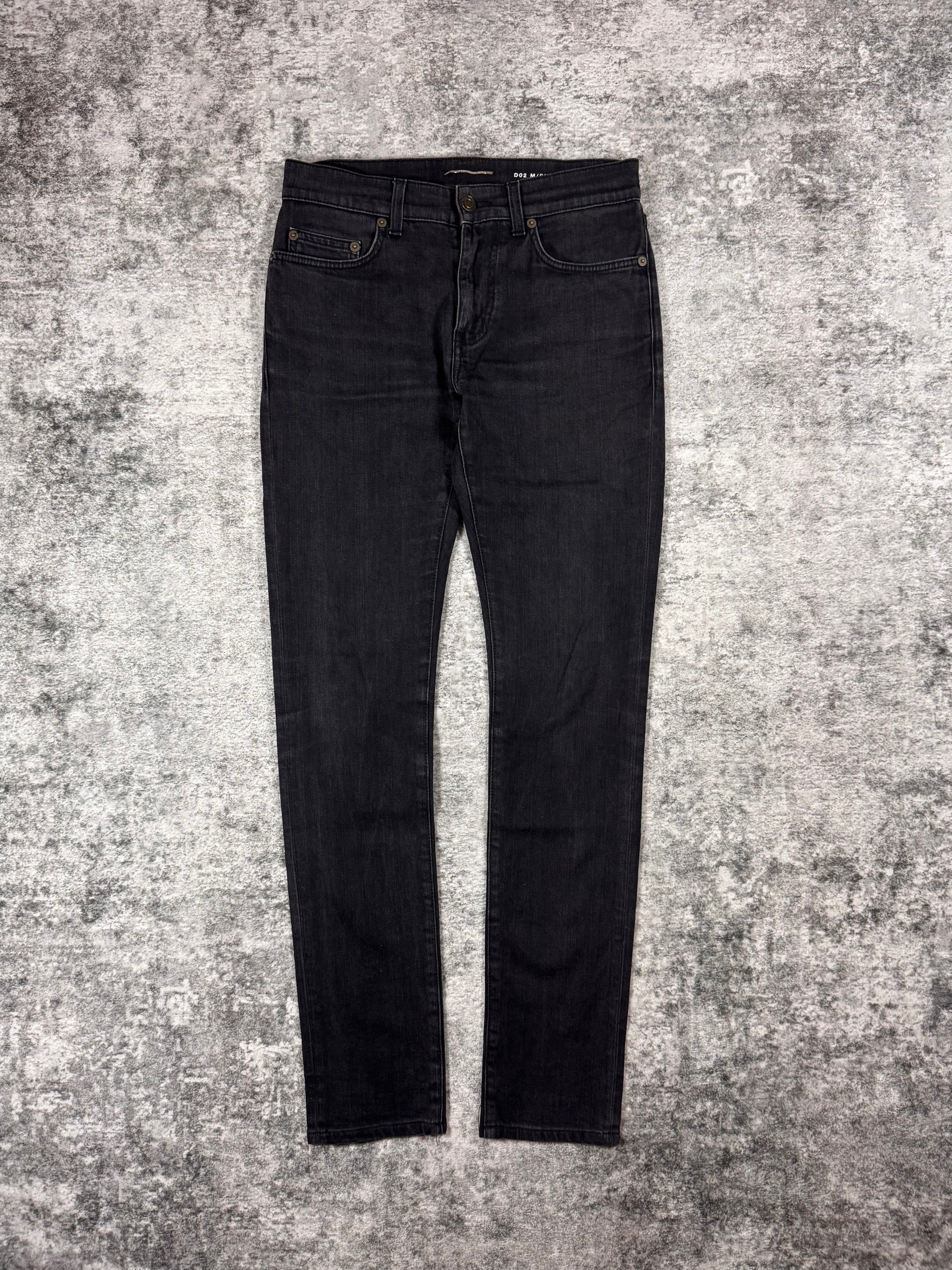 FW17 Saint Laurent D02 Faded Black Wash Denim