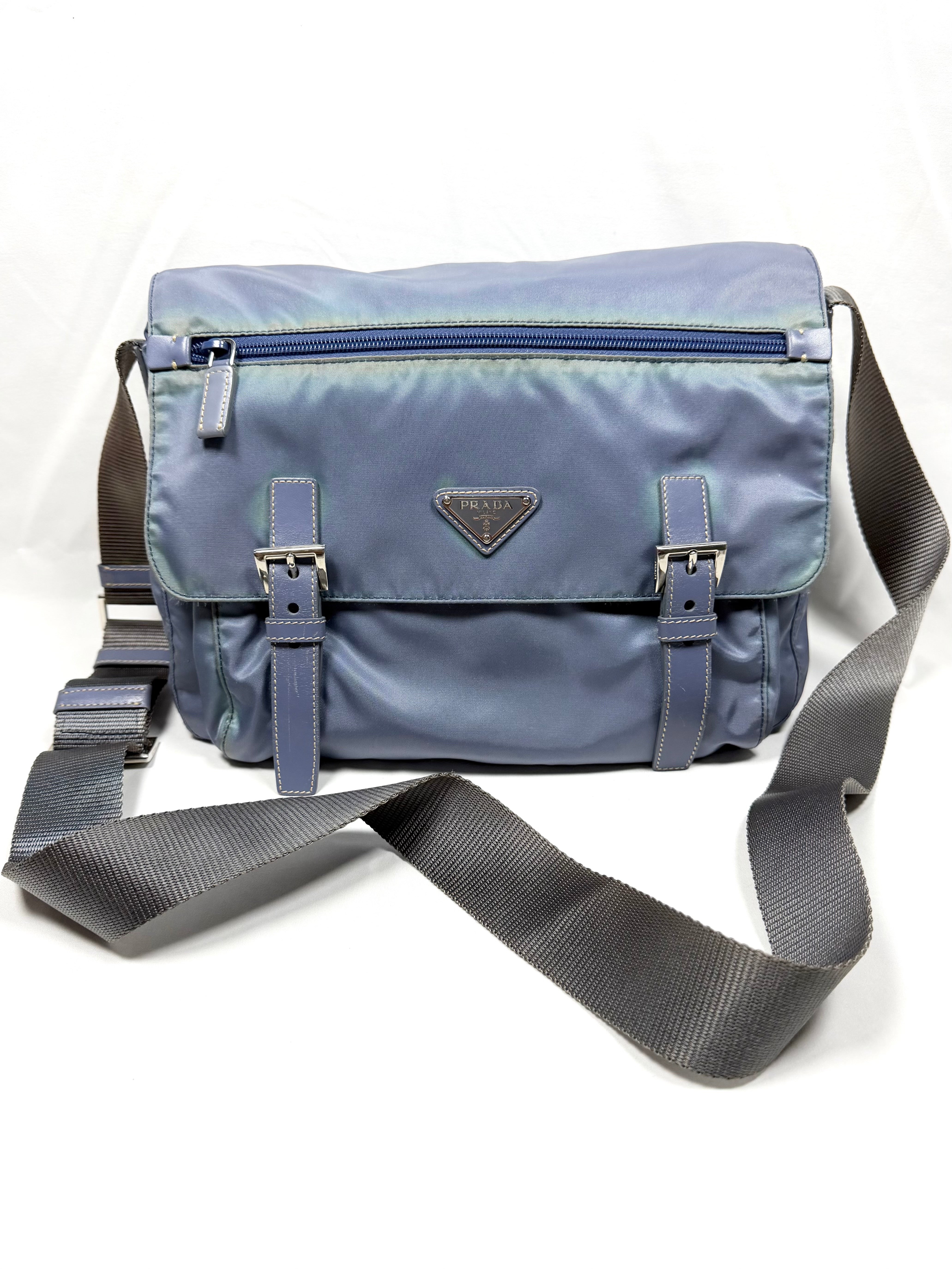 2000s Prada Milano ‘Avio’ Tessuto Nylon Crossbody Messenger Bag