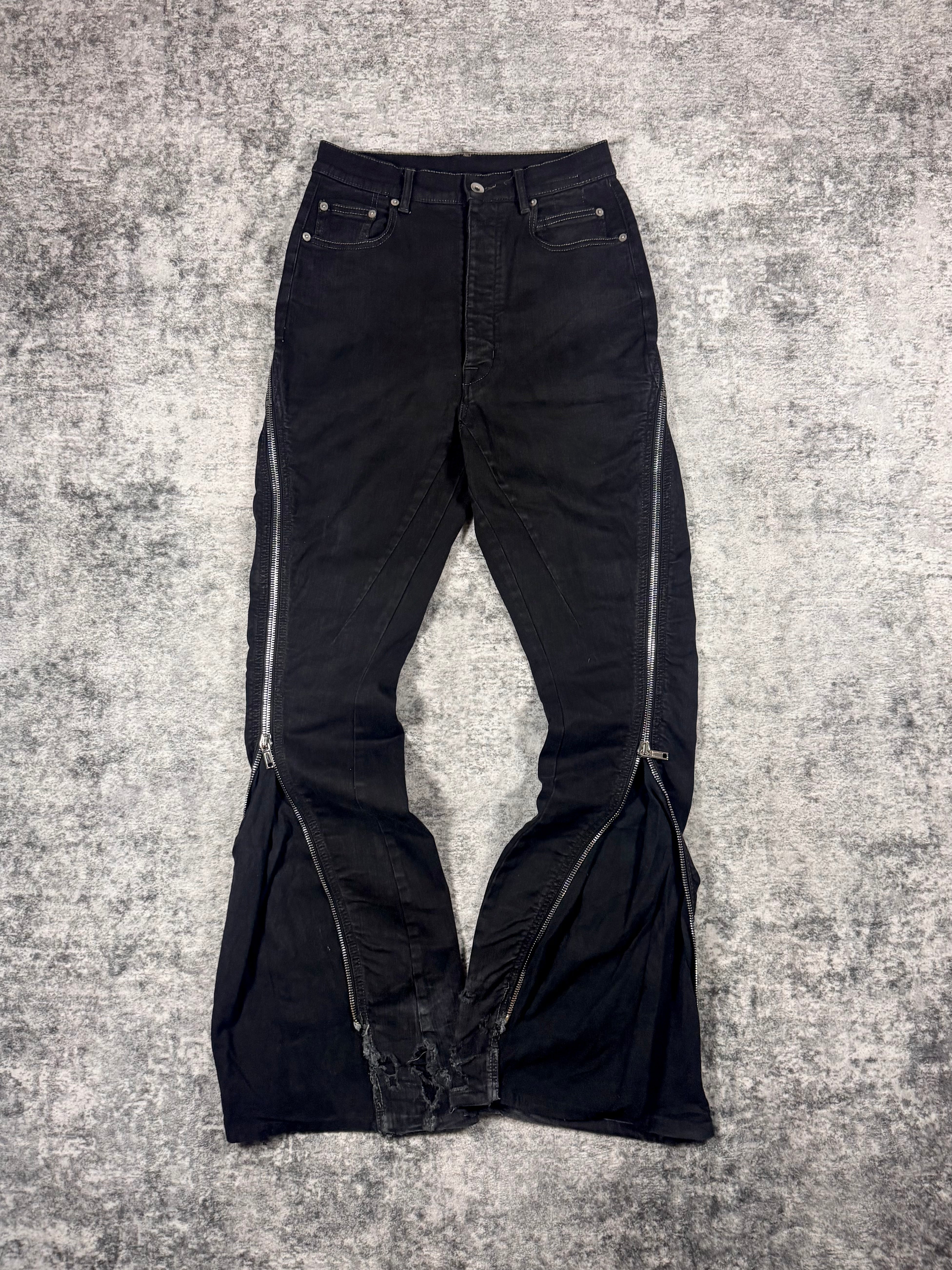 FW24 Rick Owens “Porterville”Black Bolan Banana Cut Flare Denim