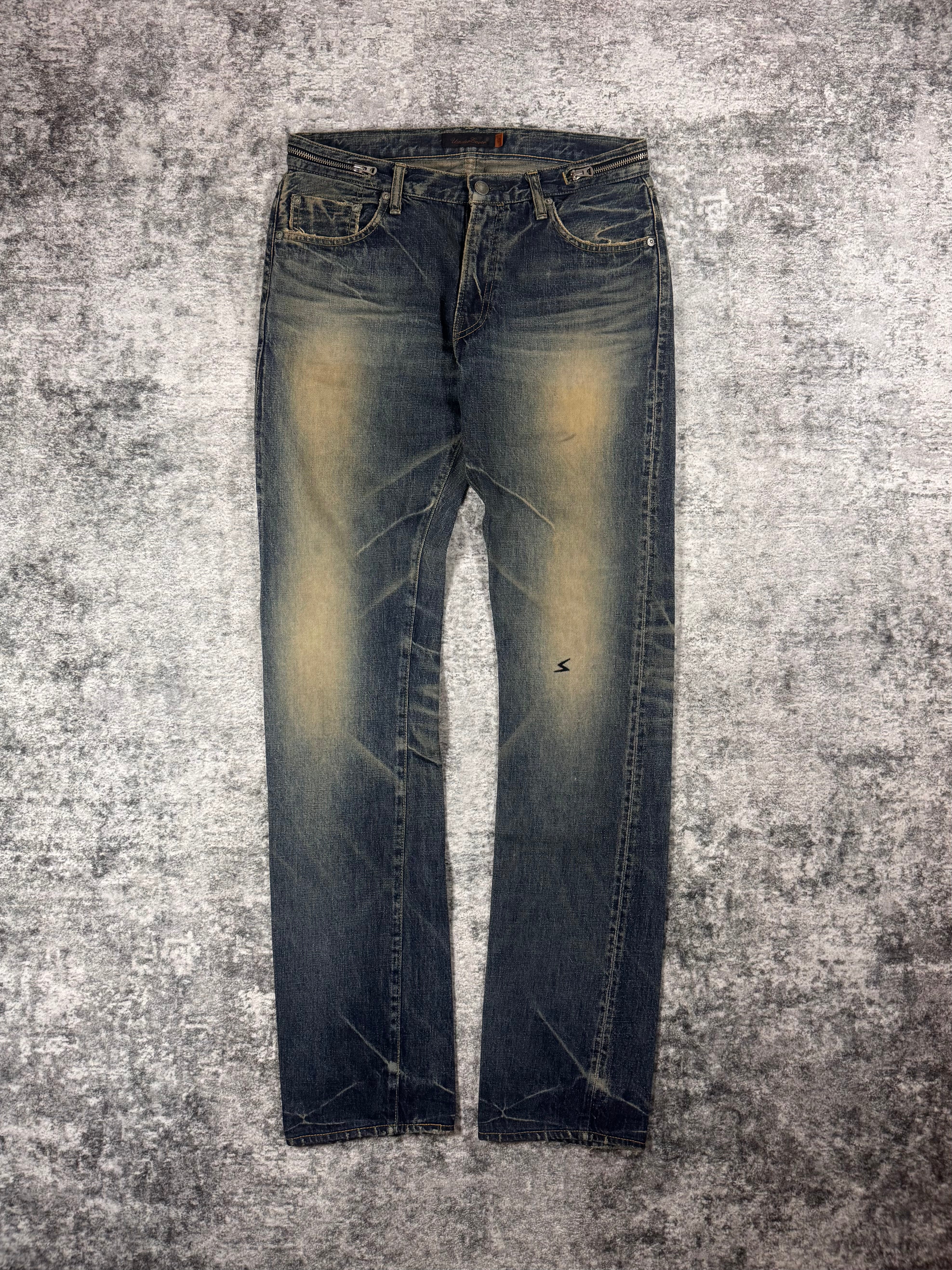 SS07 Undercover “Purple” Chaos Multi-Zipper Mudwash Denim