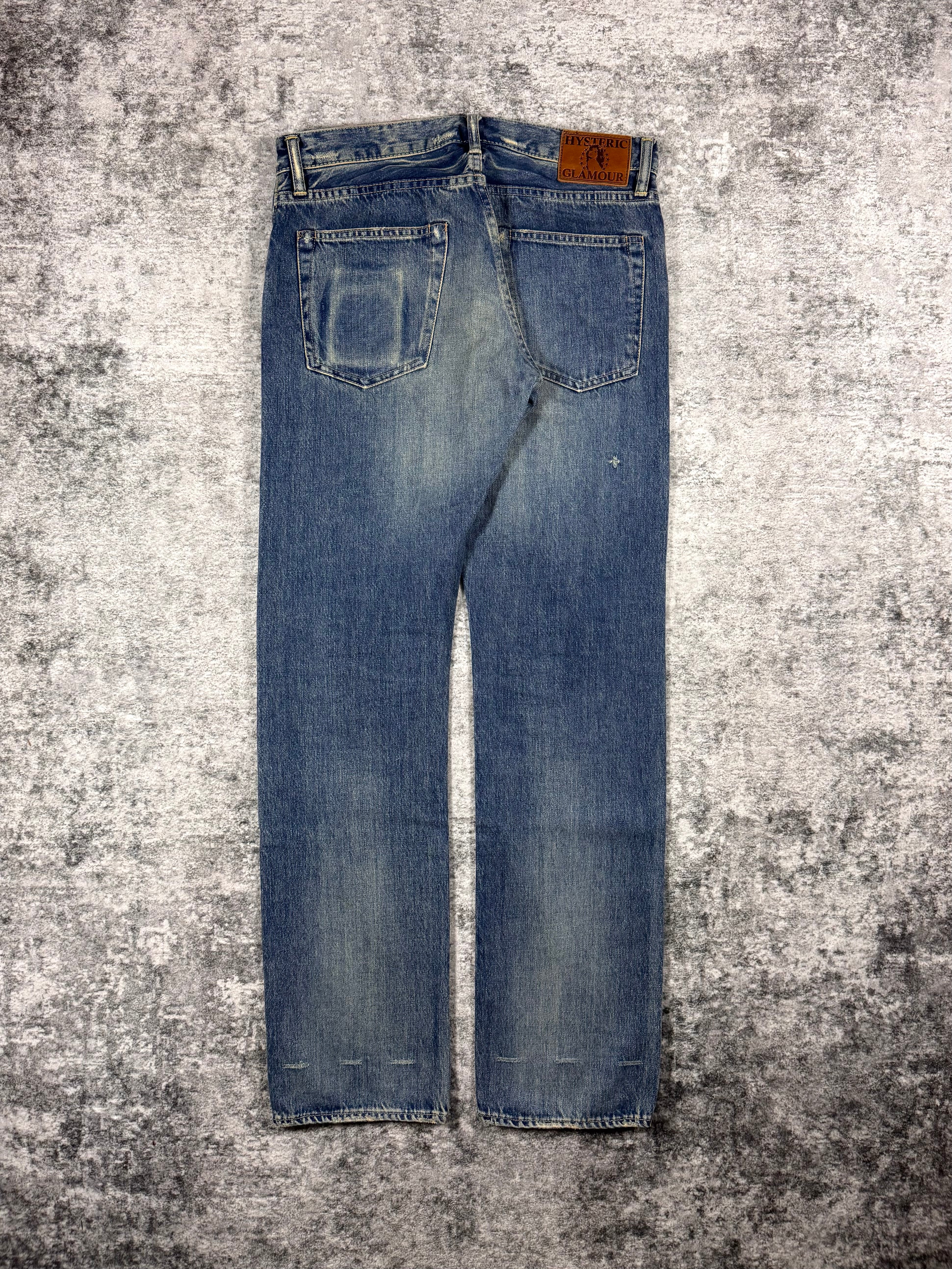 Hysteric Glamour Studded Square Patchwork Distress Denim