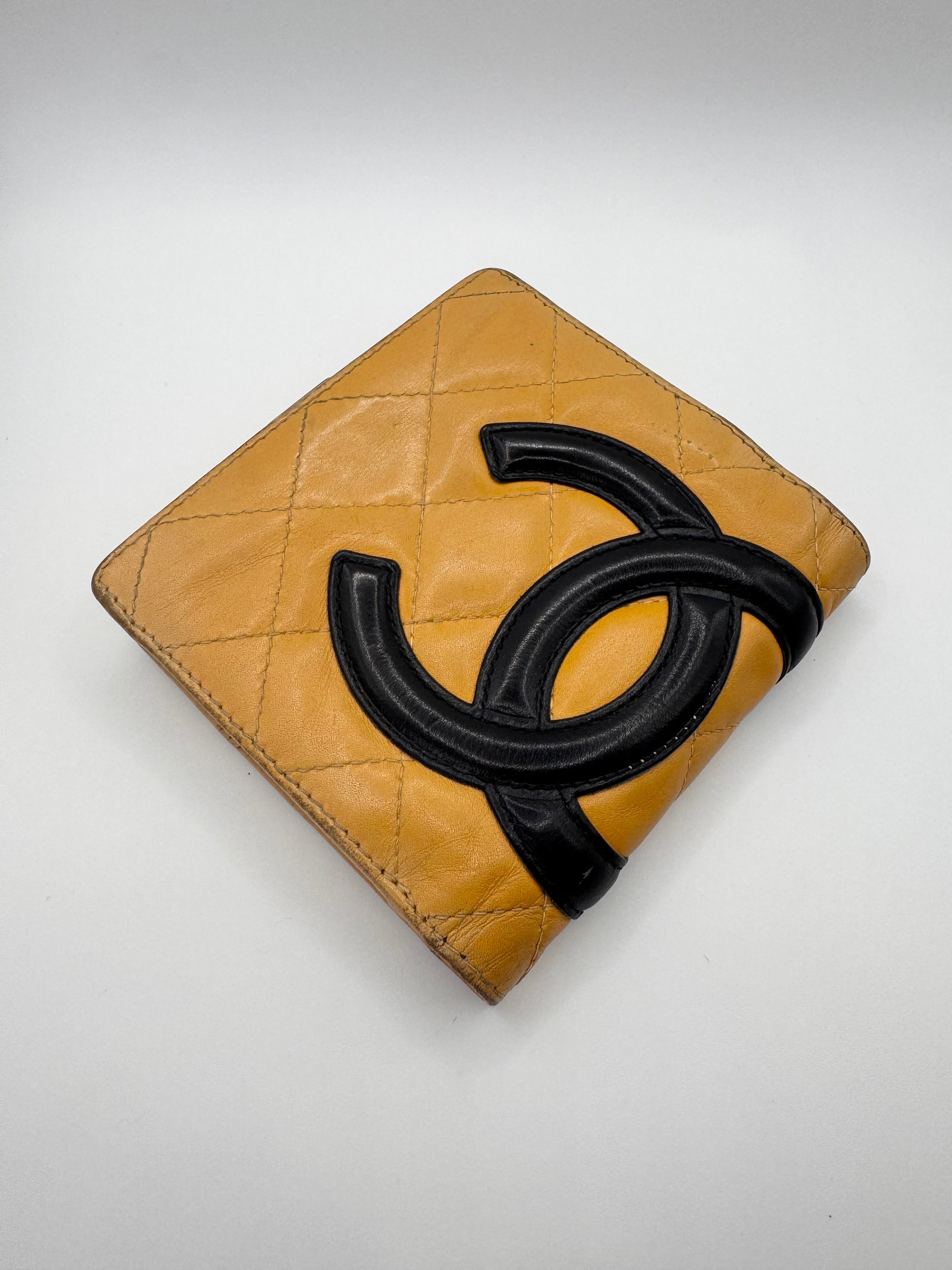 2000s Chanel 'Cambon Ligne' Beige Leather Wallet