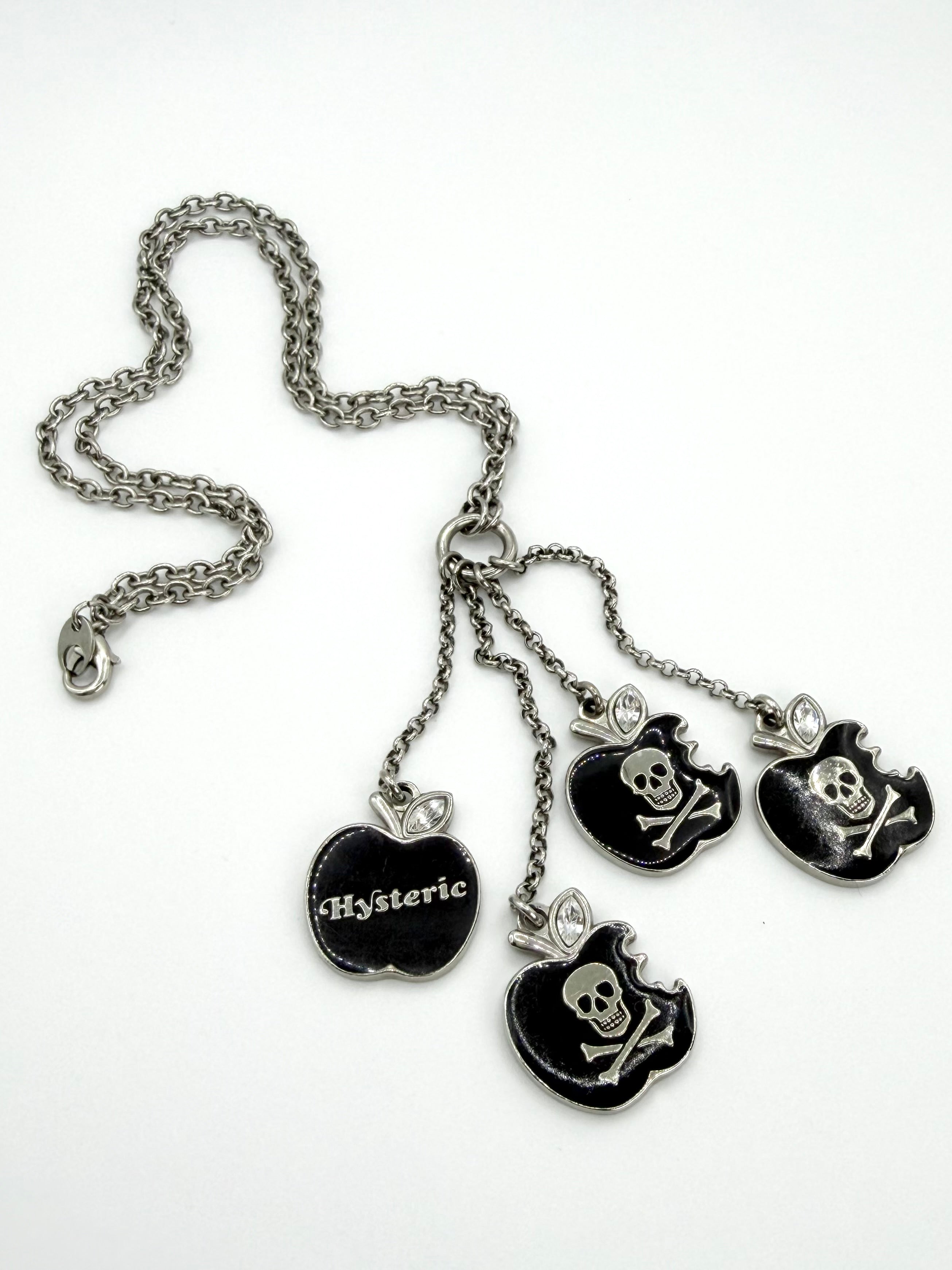 Hysteric Glamour Black ‘Skull Apple ‘Charm Necklace