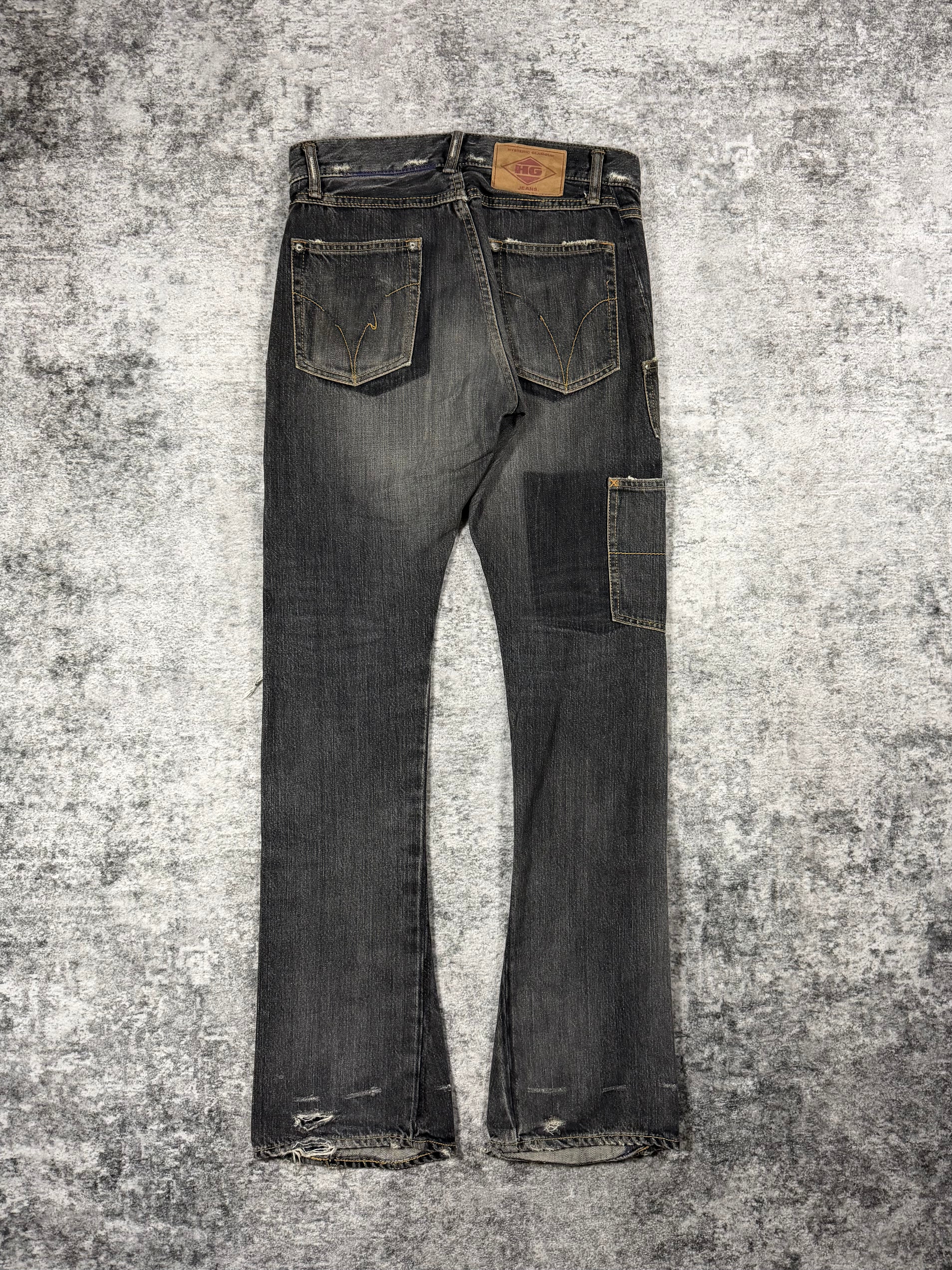 2000s Hysteric Glamour Reconstructed Faded Distress Flare Denim