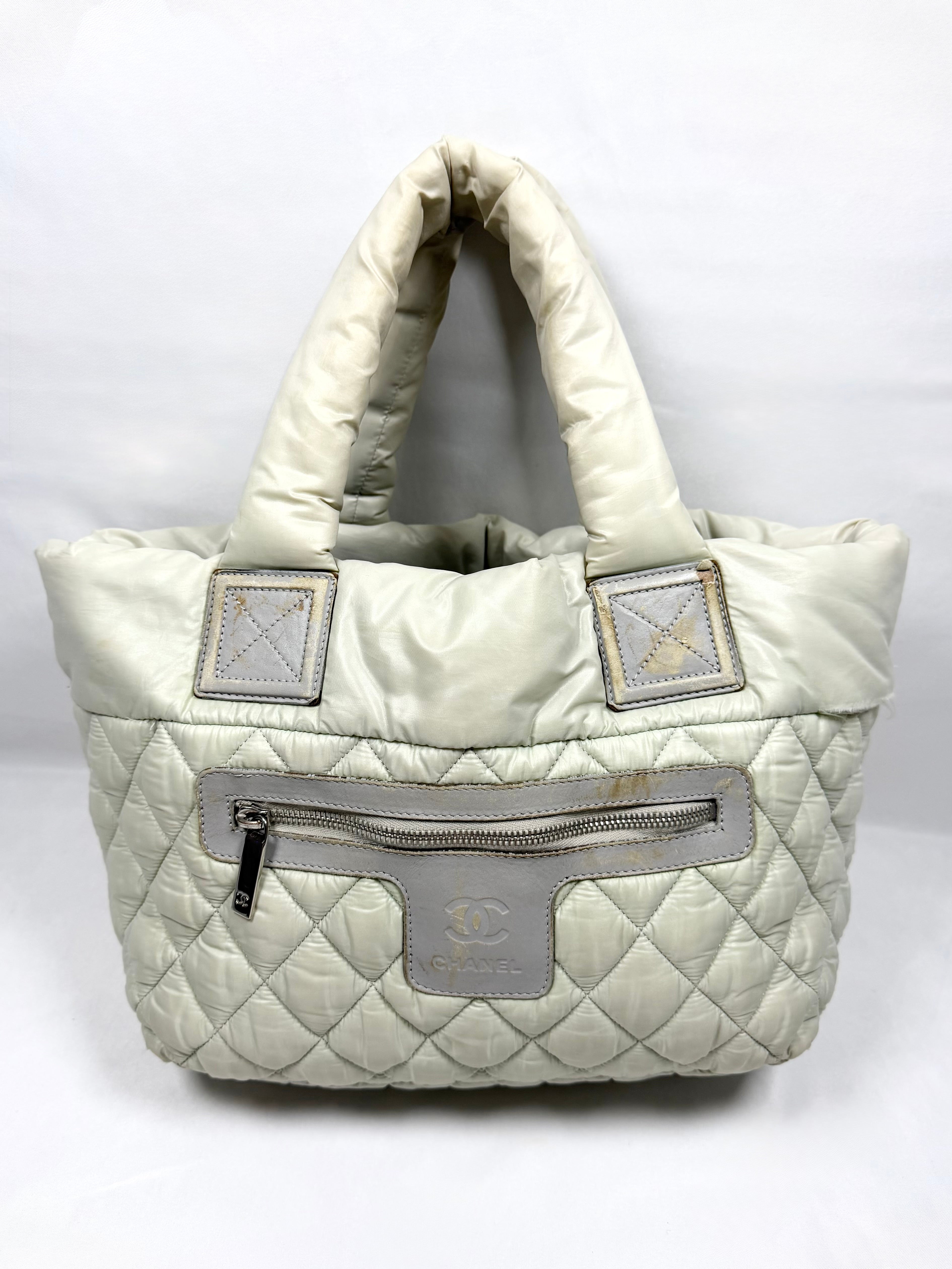 2010s Chanel ‘Cocoon’ CC Grey Reversible Quilted Nylon Tote Bag