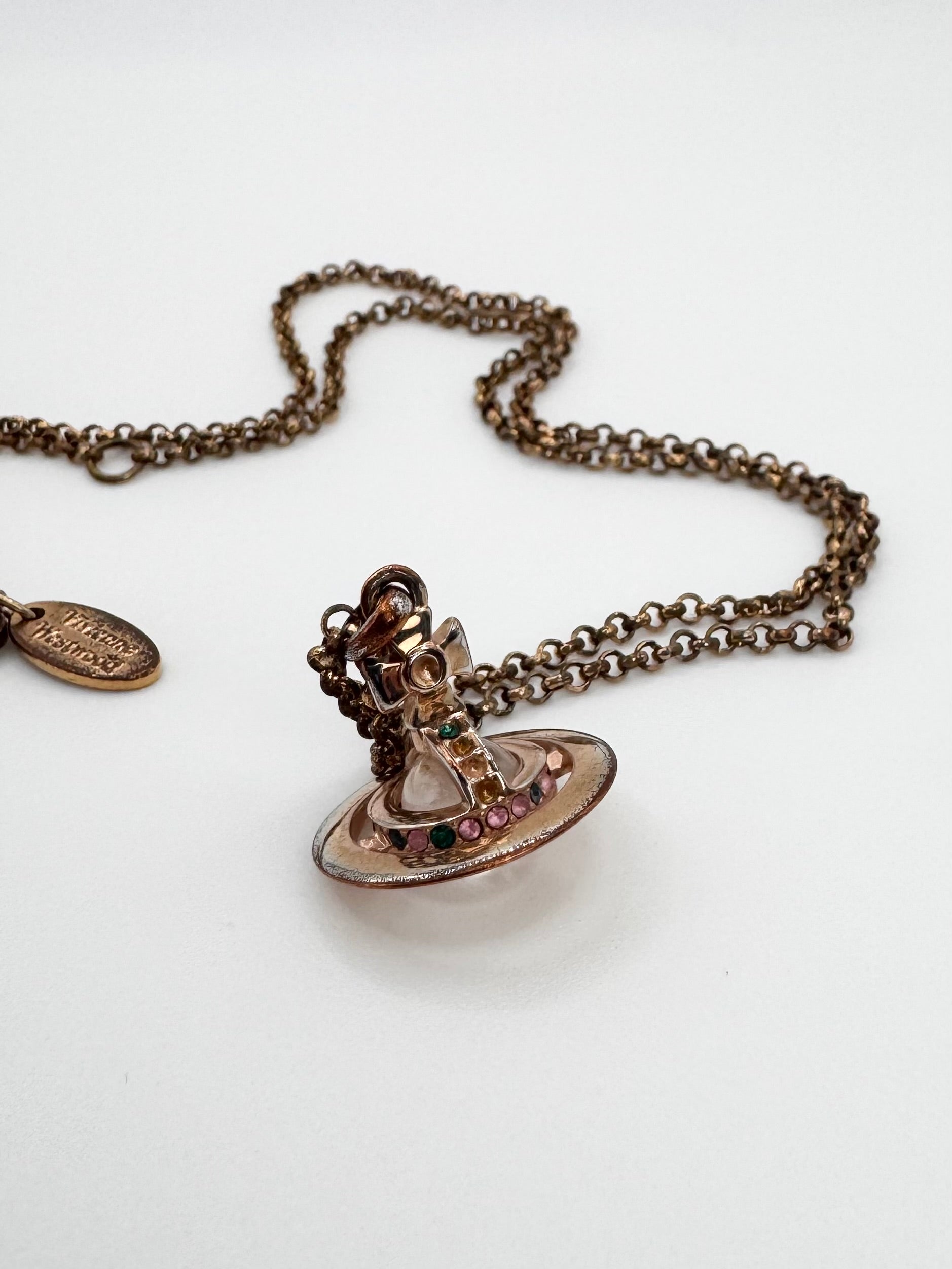 Vivienne Westwood Rose Gold Mini 3D Orb Necklace