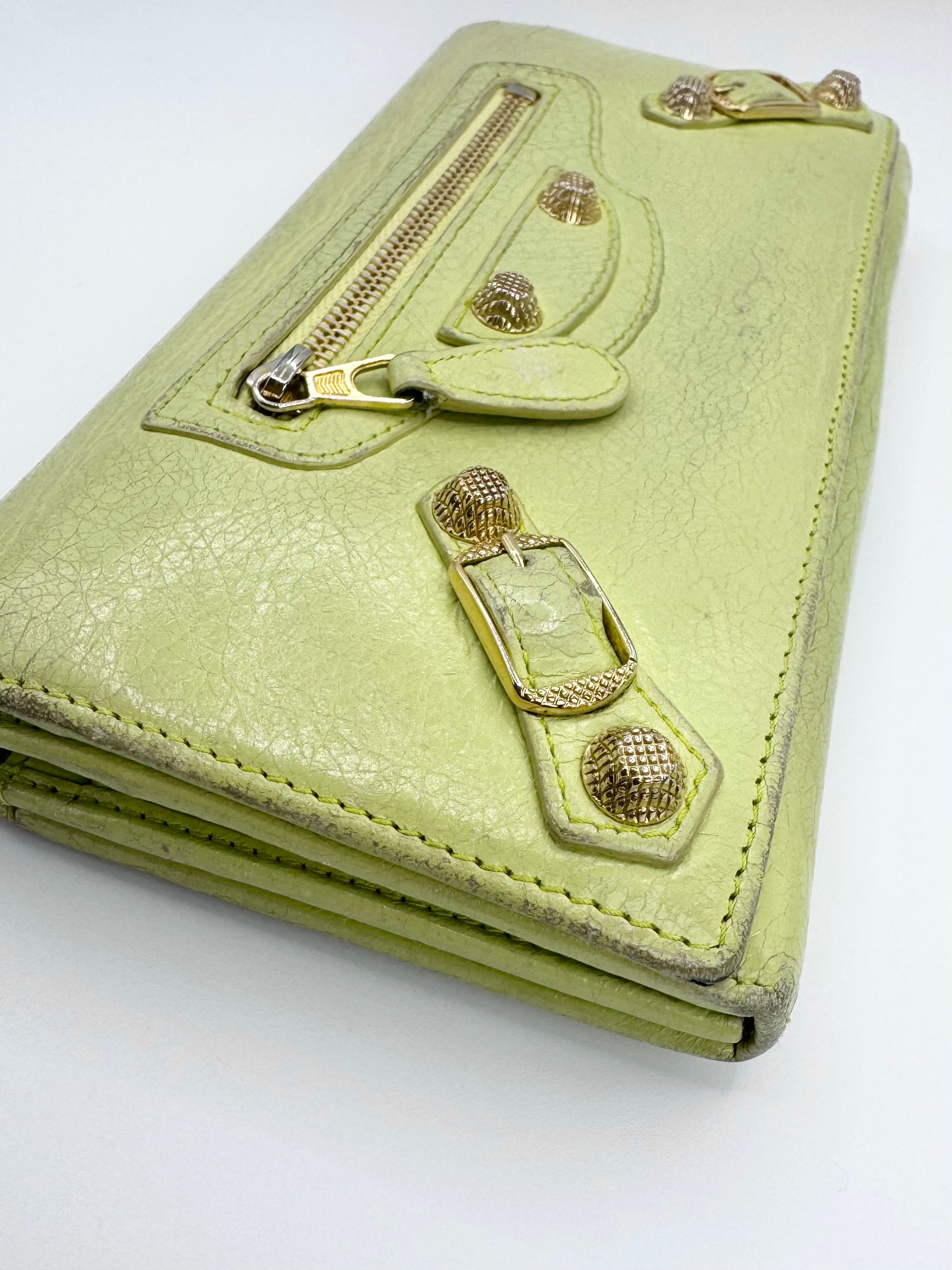 2000s Balenciaga ‘Pistachio’ City Leather Wallet