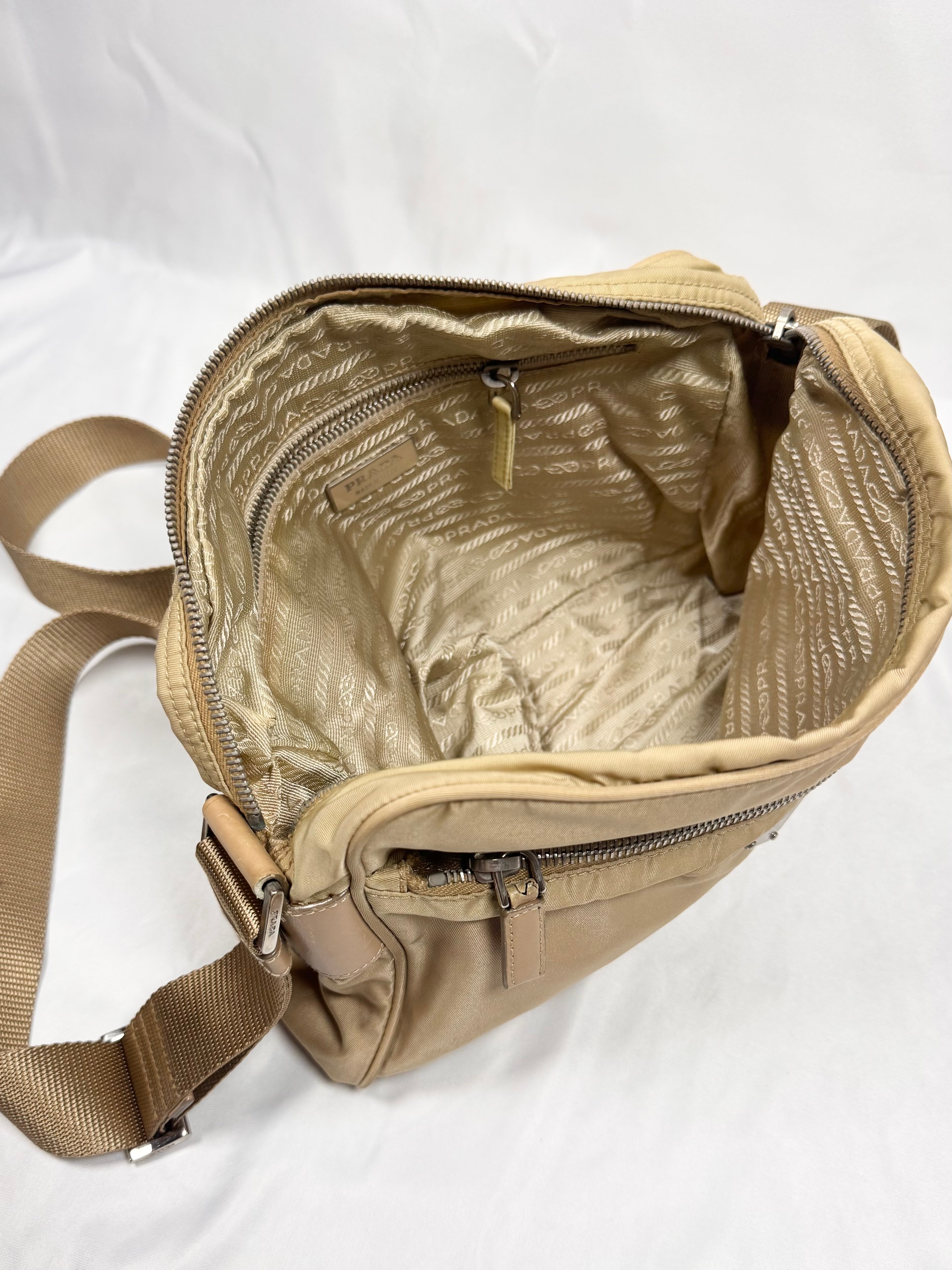 Prada Milano ‘Cammello’ Nylon Crossbody Bag