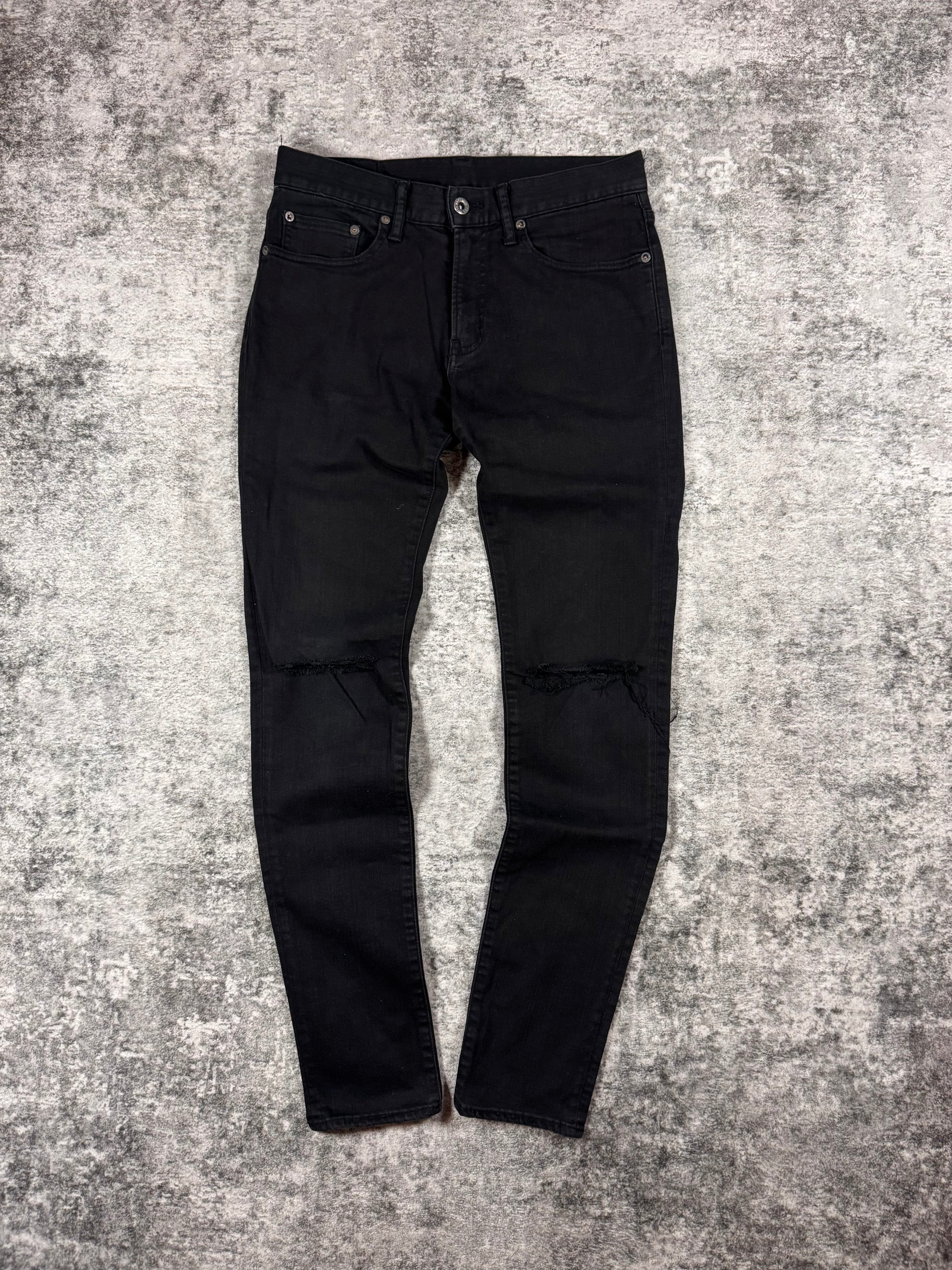 2000s Hysteric Glamour Black ‘Crash’ Skinny Cheetah Pocket Denim