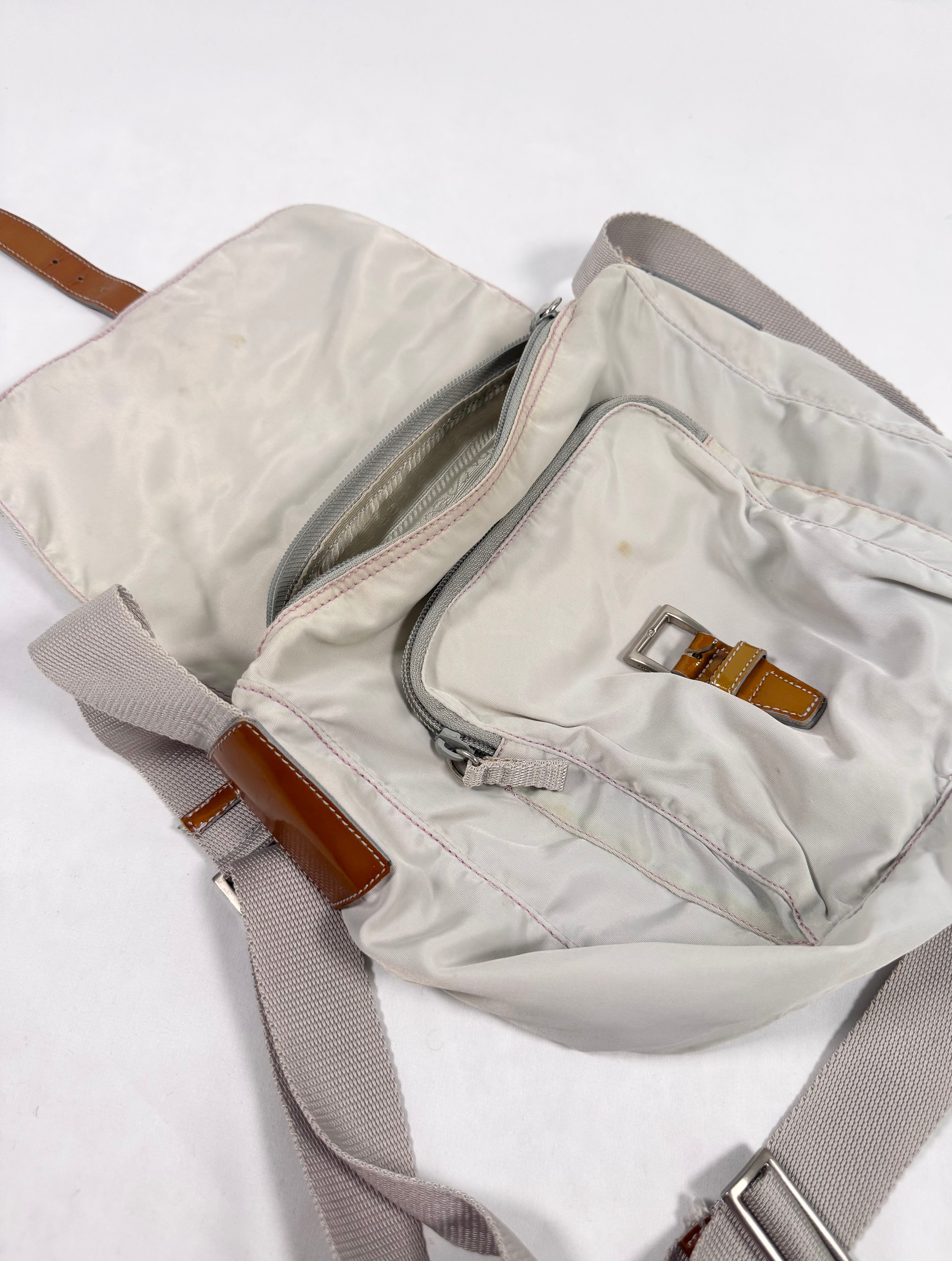 2000s Prada Milano 'Lilla' Faded Nylon Crossbody Bag