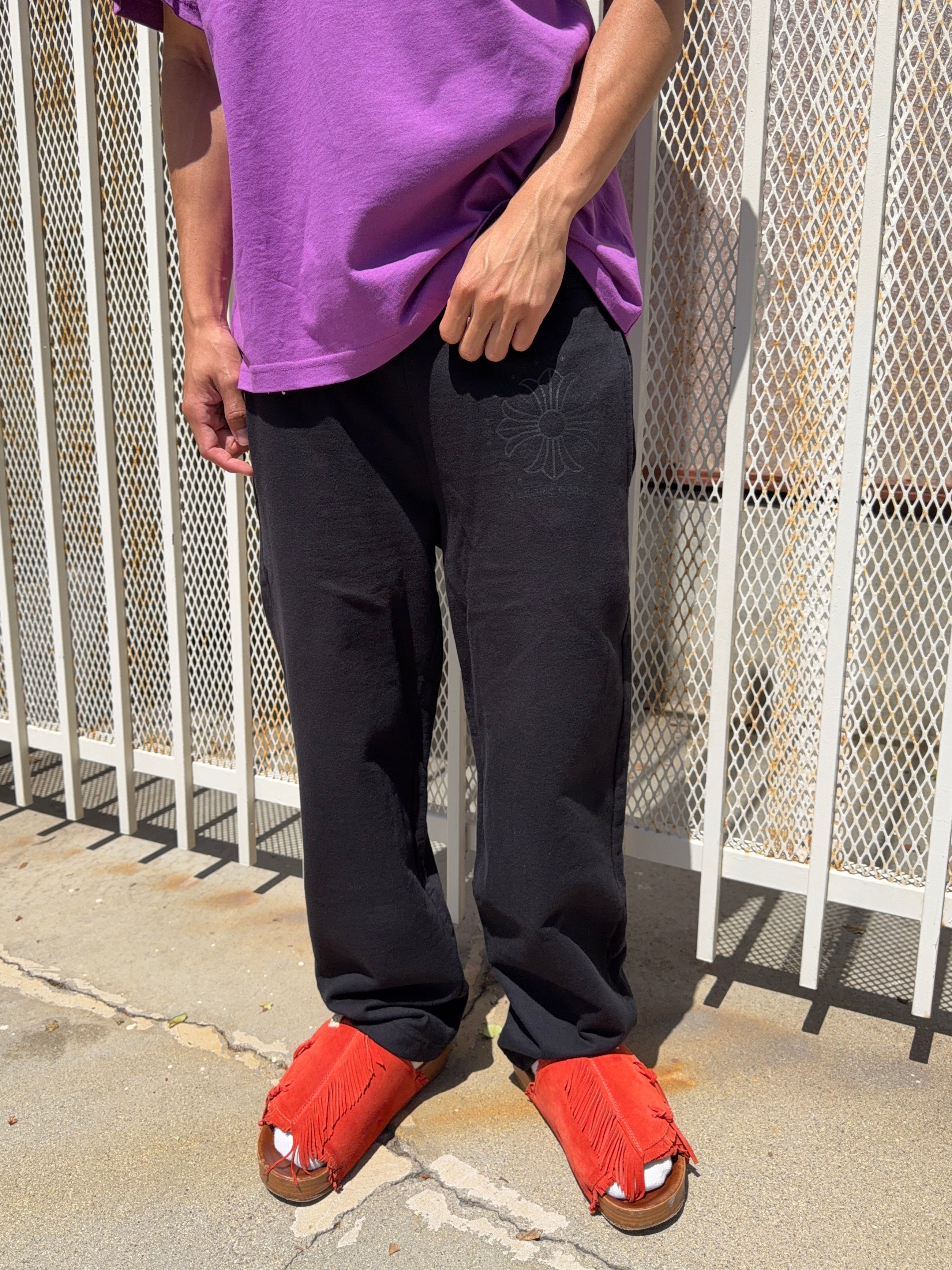 Chrome Hearts Tonal ‘Plus Cross’ Black Sweatpants