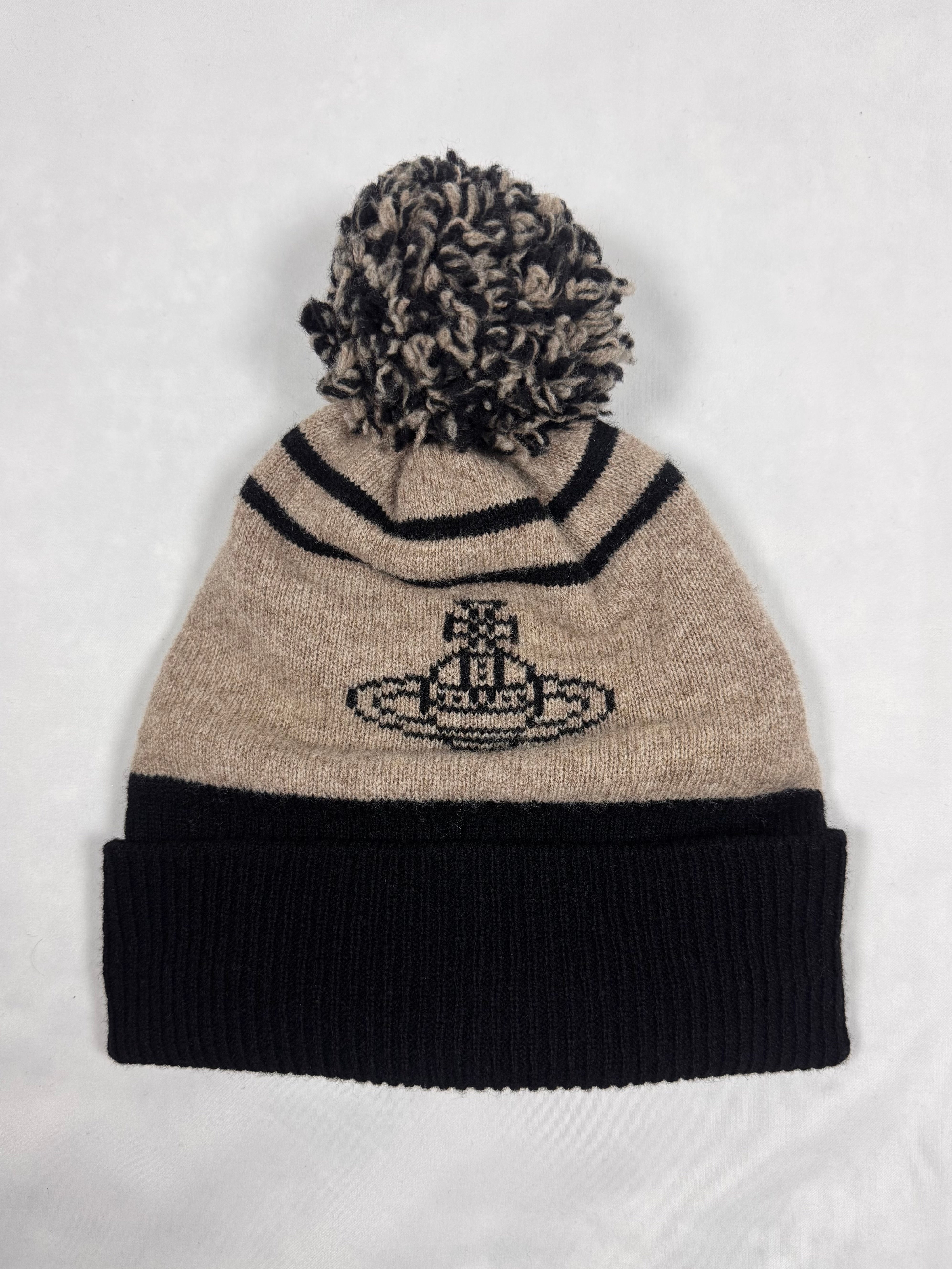 Vivienne Westwood Orb ‘Pom-Pom’ Wool Border Beanie