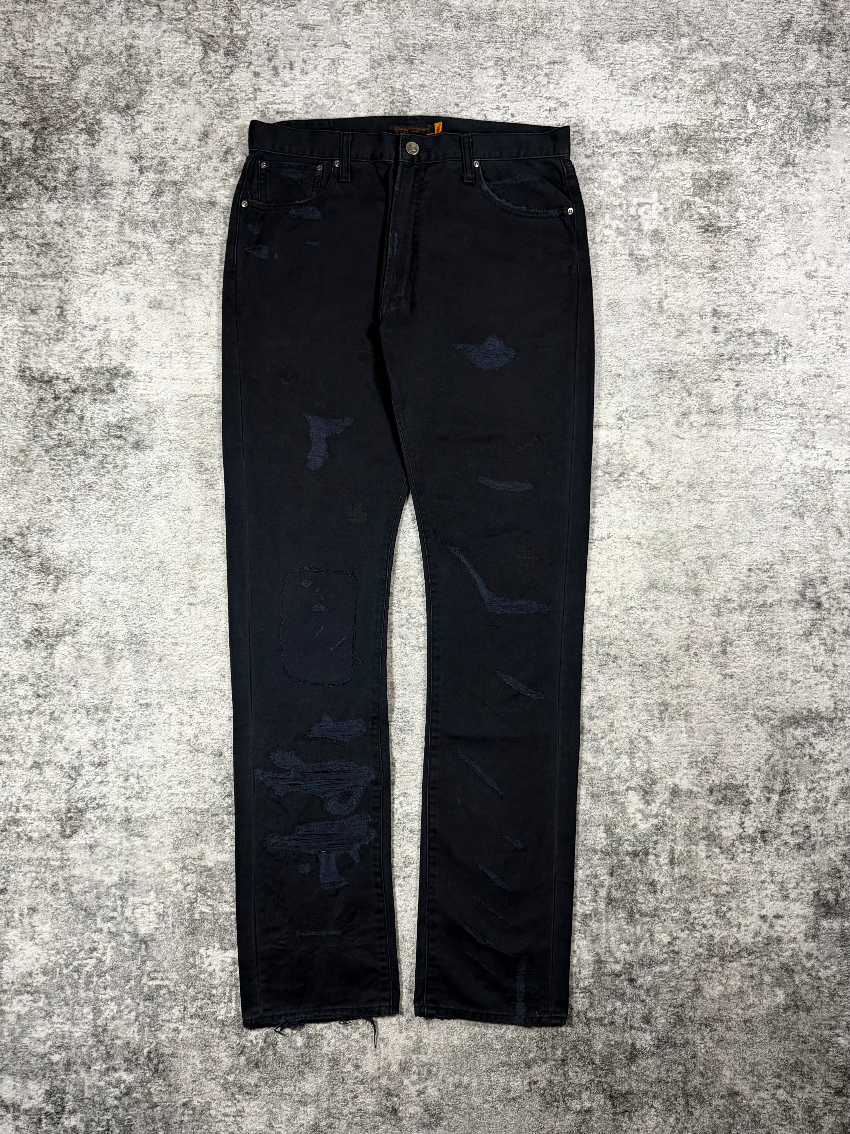 SS05 Undercover "But Beautiful II" Black 60 Distressed Patchwork Denim